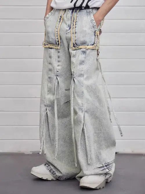 VIBE High Street Washed Pioneer Heavy Industry Loose Jeans Size US 34 / EU 50 - 1 Thumbnail
