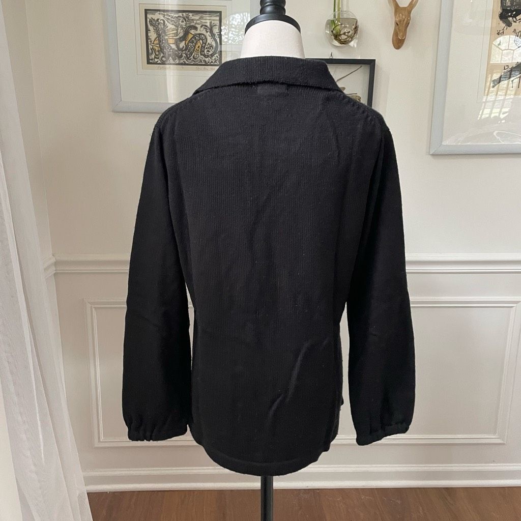 Vintage Vintage 70s Corliss Split Neck Tunic Sweater Black M L Size M / US 6-8 / IT 42-44 - 7 Thumbnail