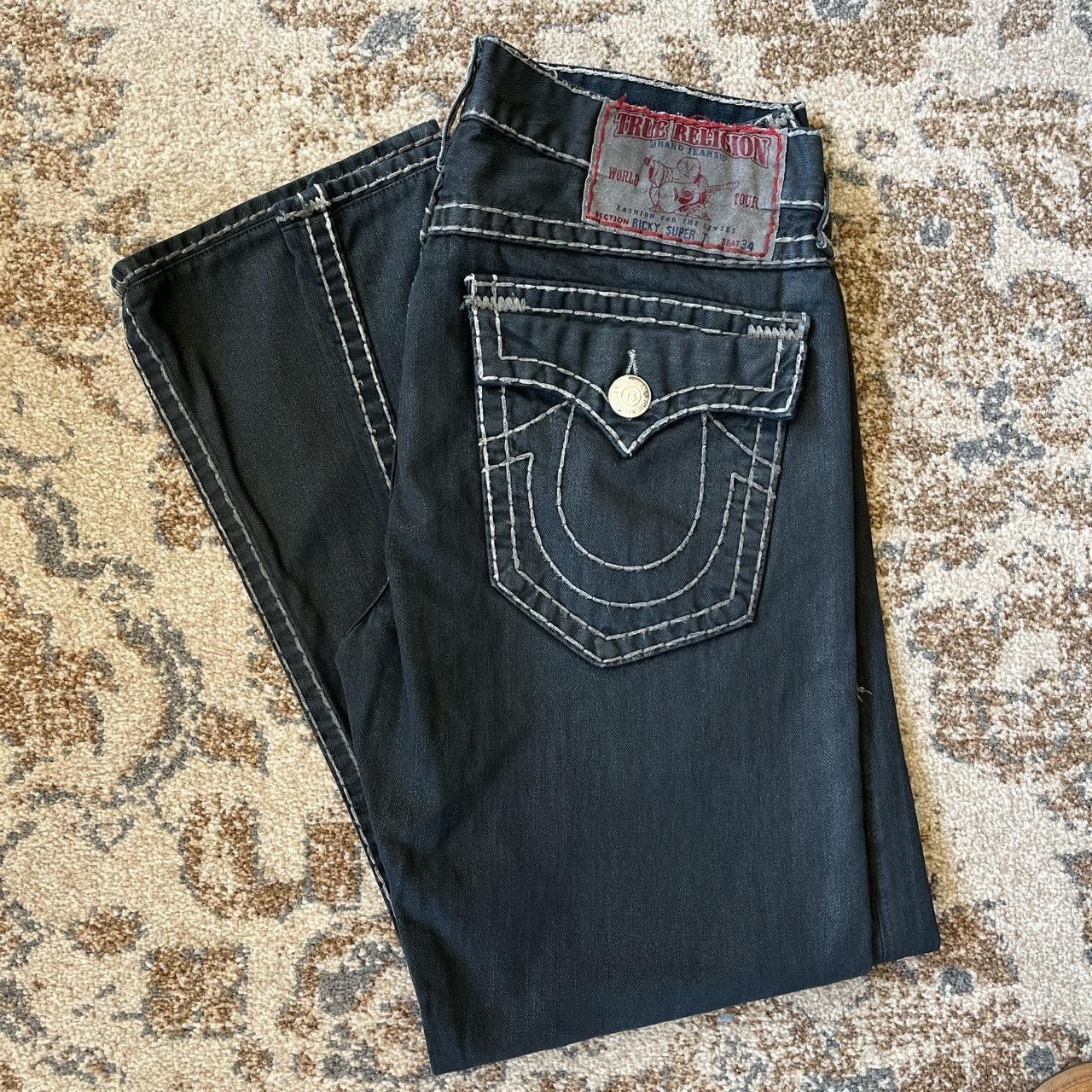 image of True Religion Men's Black And White Jeans (Size 36)