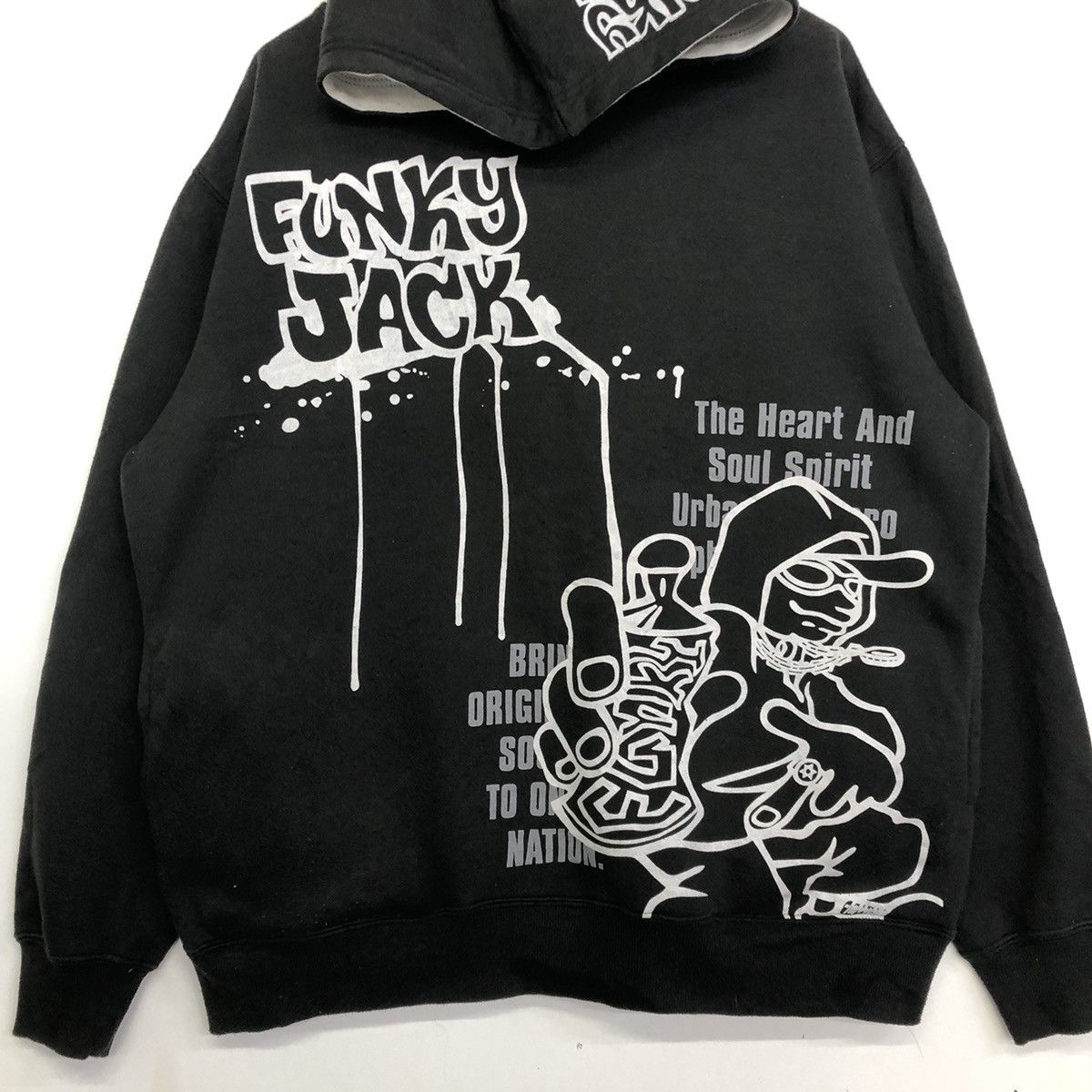 Japanese Brand VINTAGE FUNKY JACK FADED HIPHOP Y2K HOODIE SWEATSHIRT Size US XXL / EU 58 / 5 - 4 Thumbnail