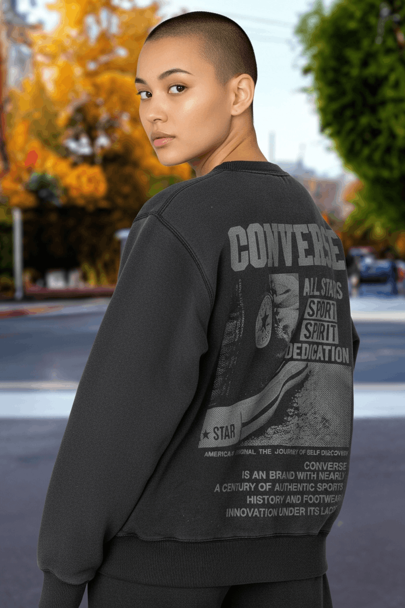 Converse Vintage 2000's CONVERSE All Star Big Image Sweatshirt Size US S / EU 44-46 / 1 - 1 Thumbnail