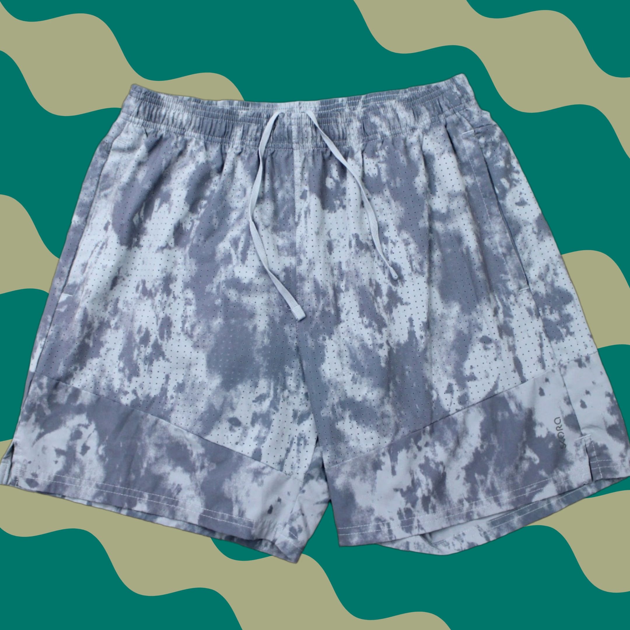 Vintage Skora Shorts Mens Large Blue/Gray Quick Dry Lined Drawstring 7" Inseam Bermuda Regular Size US 33 - 1 Thumbnail