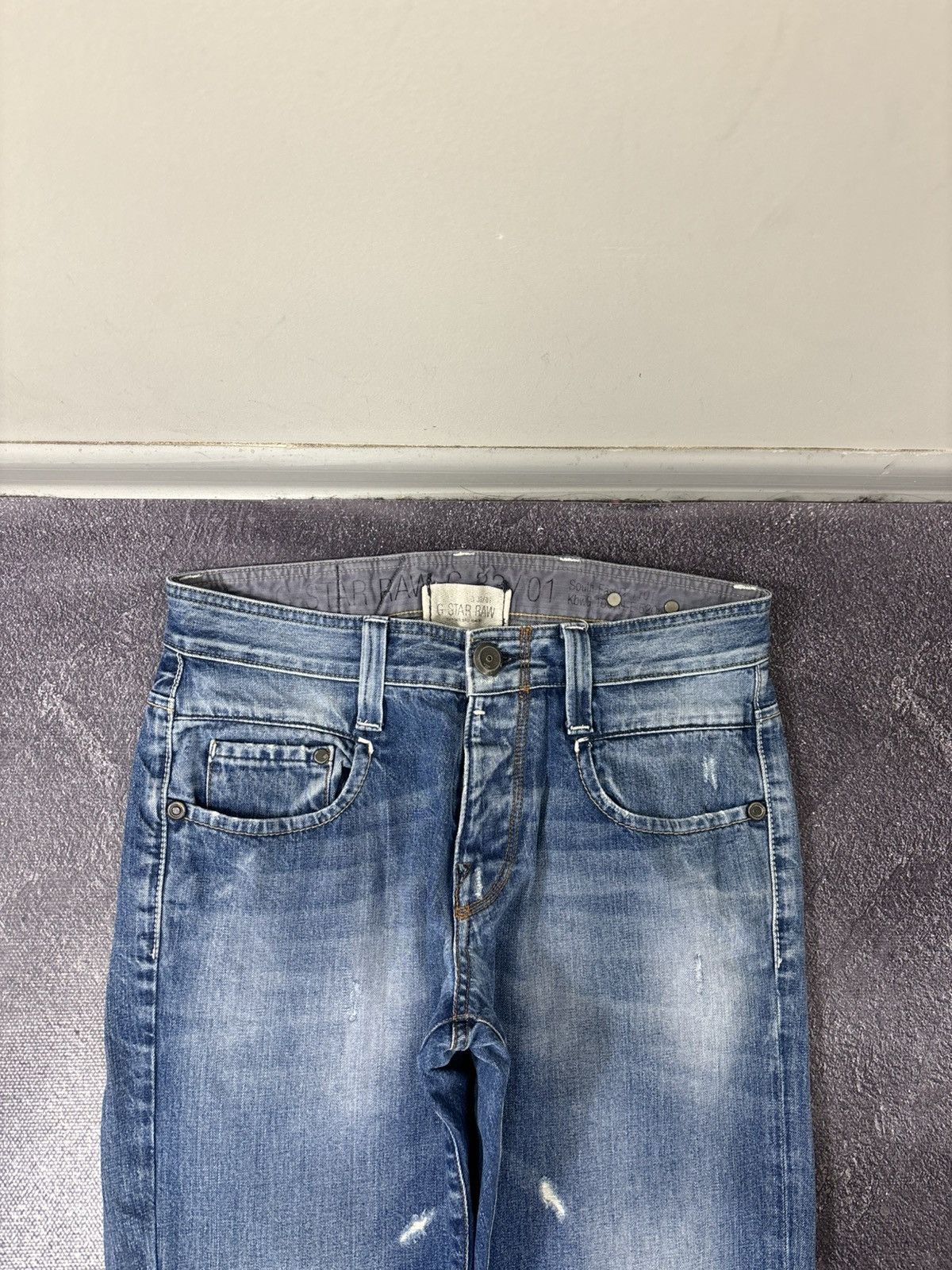 G-Star Vintage G-Star Raw Y2K Faded Blue Avant Garde Denim Jeans Size US 32 / EU 48 - 5 Thumbnail