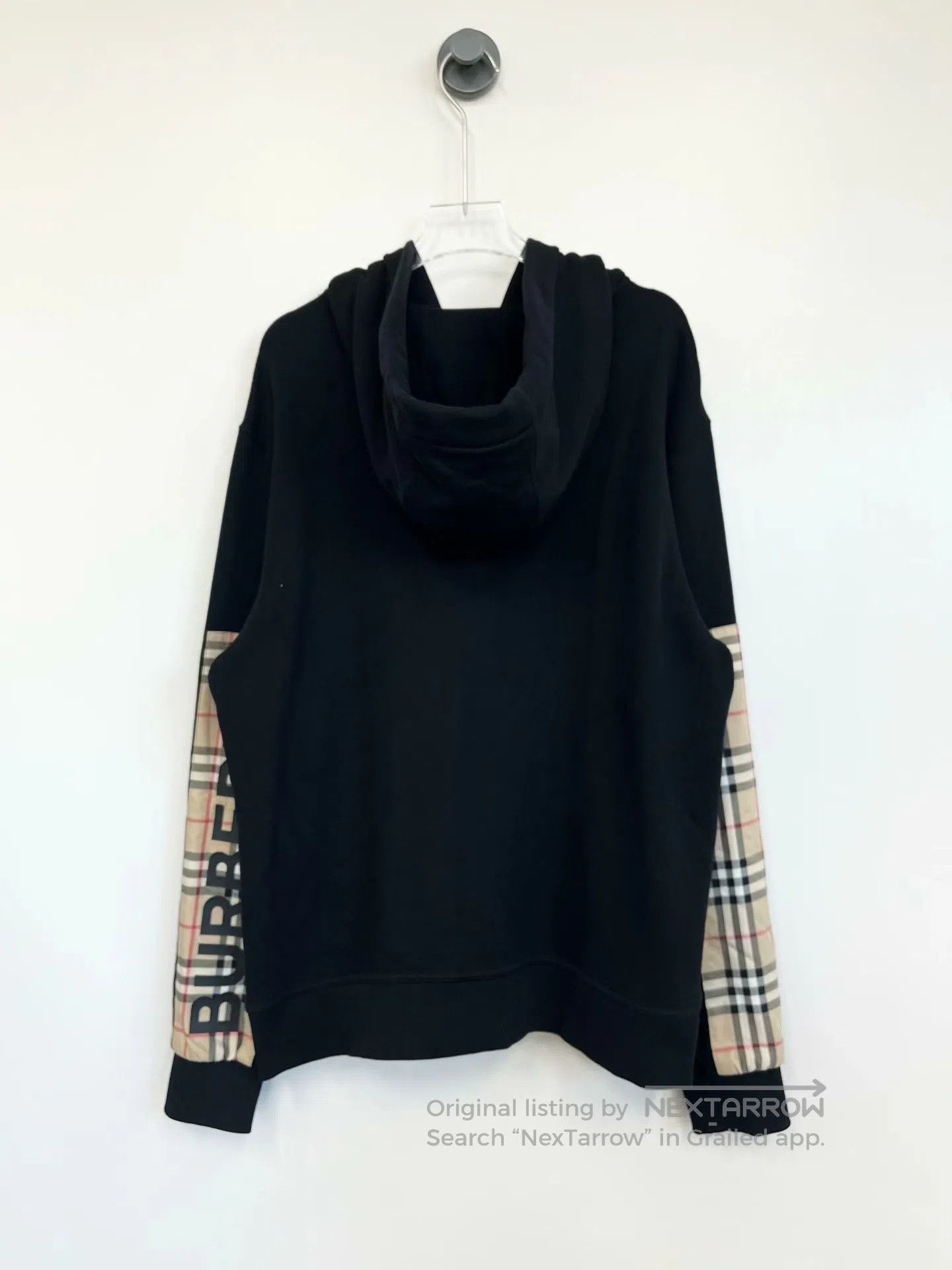 Burberry Burberry Black Classic Arm Plaid Logo Hooded Zip-Up Jacket Size S / US 4 / IT 40 - 2 Thumbnail