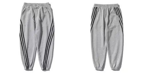 Japanese Brand 21SS Indigo Union Japan Grey Striped Jogger Sweat Pants Size US 32 / EU 48 - 2 Thumbnail