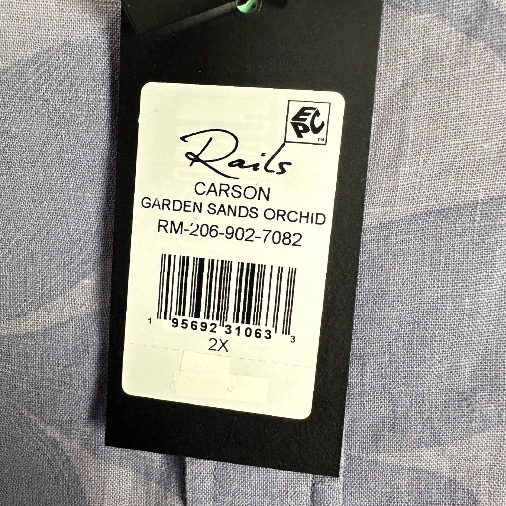 Rails VINTAGE? Rails Carson Linen Blend Hawaiian Shirt Mens 2XL Blue Garden Sands Orchid NEW Size US XXL / EU 58 / 5 - 2 Thumbnail