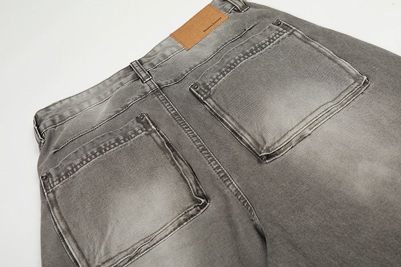 Vintage American retro washed distressed curved jeans for men Size US 32 / EU 48 - 5 Thumbnail