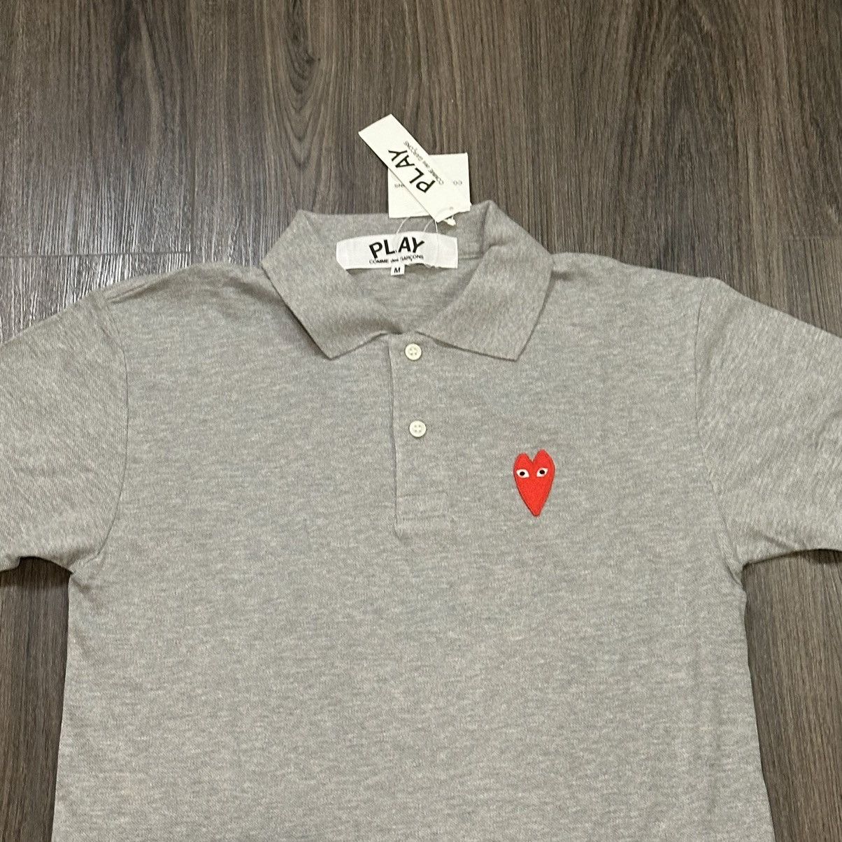 Comme des Garcons Brand NWT CDG Comme des Garçons Play Long Heart Grey Polo Size US M / EU 48-50 / 2 - 2 Thumbnail