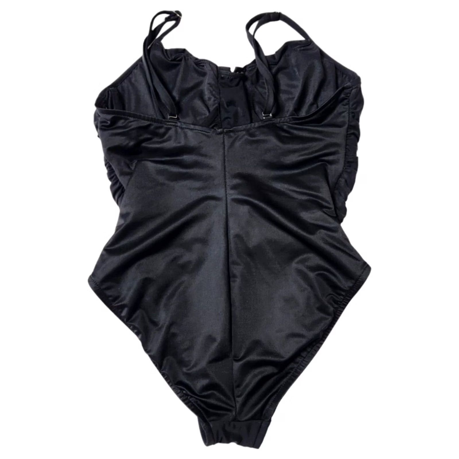 Vintage Magicsuit Womens One Piece Swimsuit Sz 12 Underwired Lace Up Black Size ONE SIZE - 2 Thumbnail
