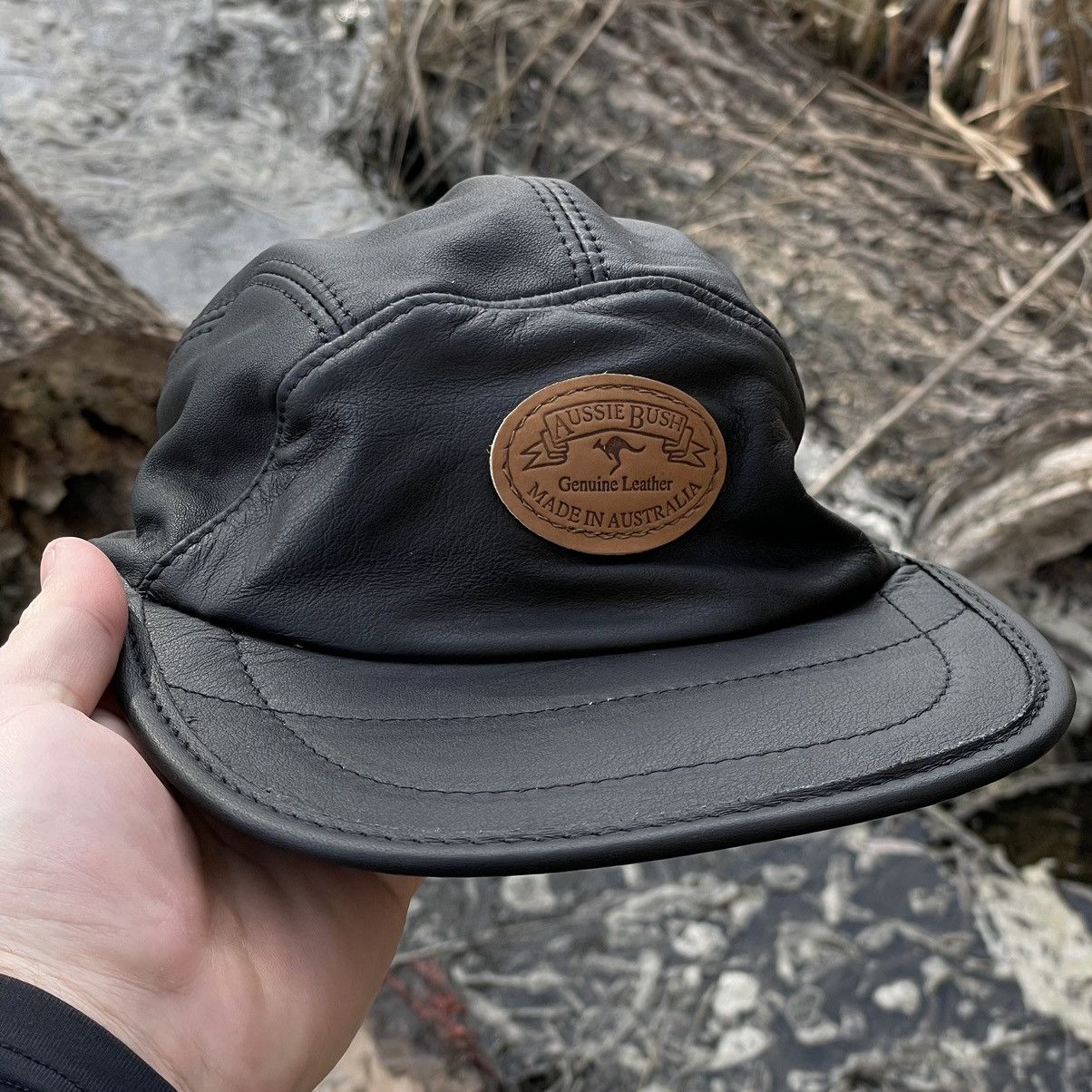 Vintage Vintage Five Panel Cap Leather Aussie Bush Y2K 90s USA Size ONE SIZE - 1 Thumbnail