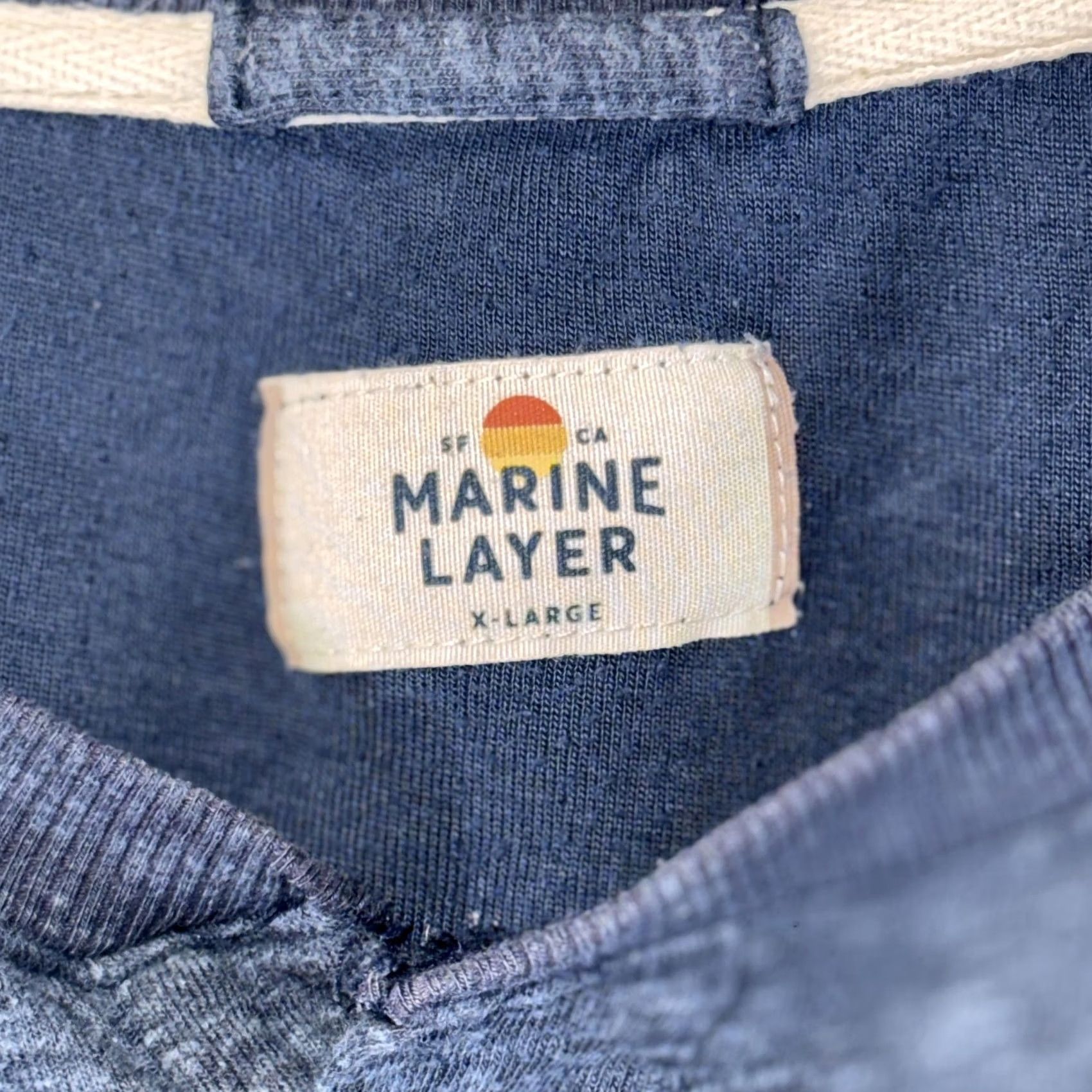 Marine Layer Marine Layer Henley Shirt Mens XL Blue Long Sleeve Lightweight Casual Knit Size US XL / EU 56 / 4 - 4 Thumbnail