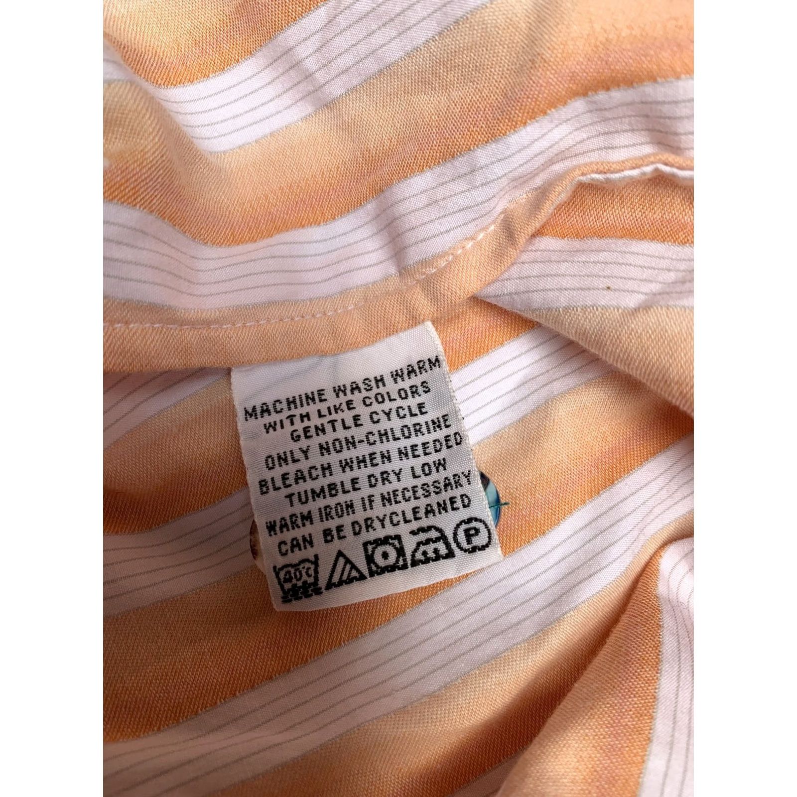 Tommy Bahama Tommy Bahama Mens Button Up Long Sleeve Shirt Orange Striped Cotton M Size US M / EU 48-50 / 2 - 4 Thumbnail