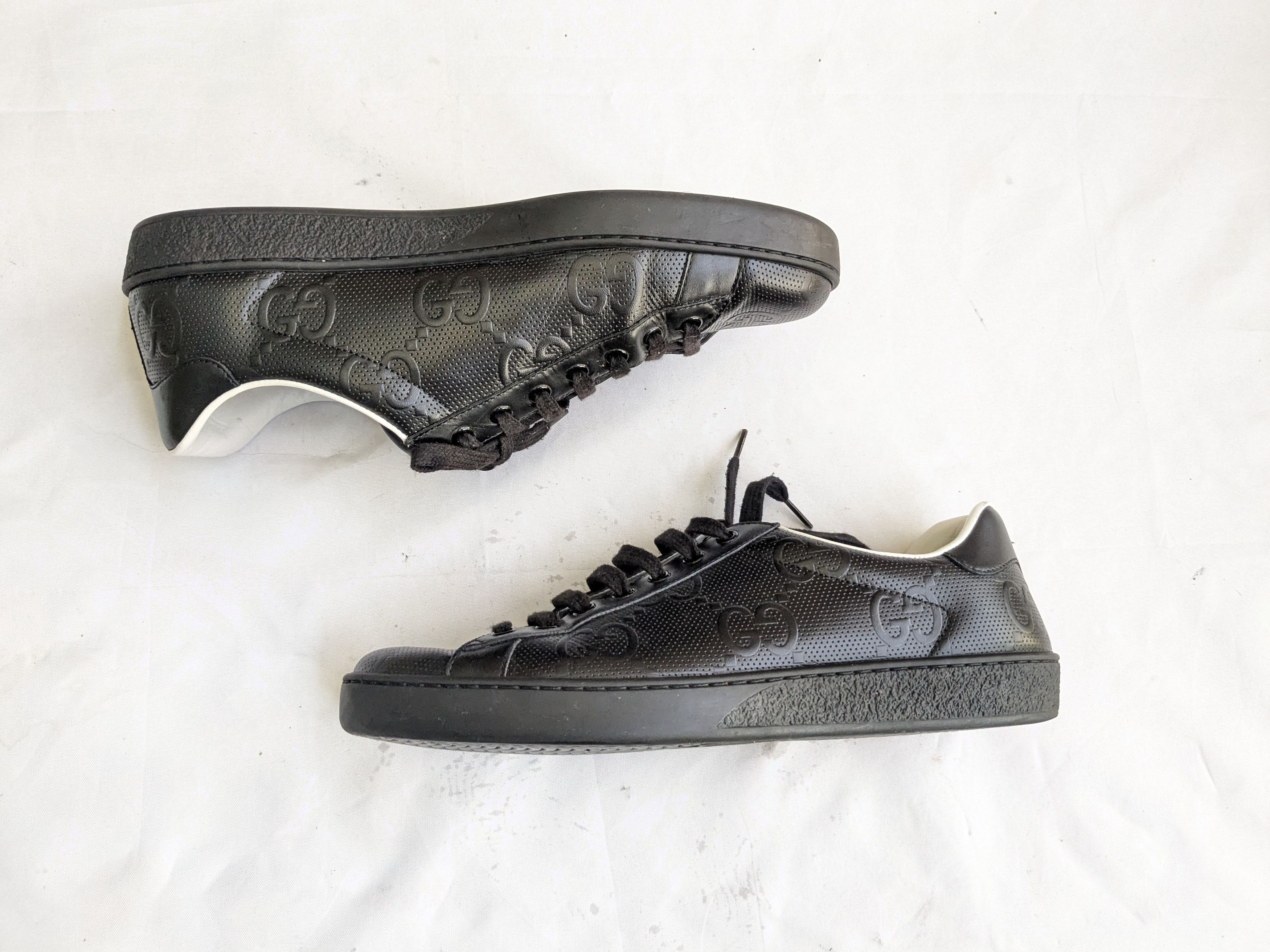 Gucci Gucci black mens leather shoes 8.5 Monogram Size US 8.5 / EU 41-42 - 4 Thumbnail
