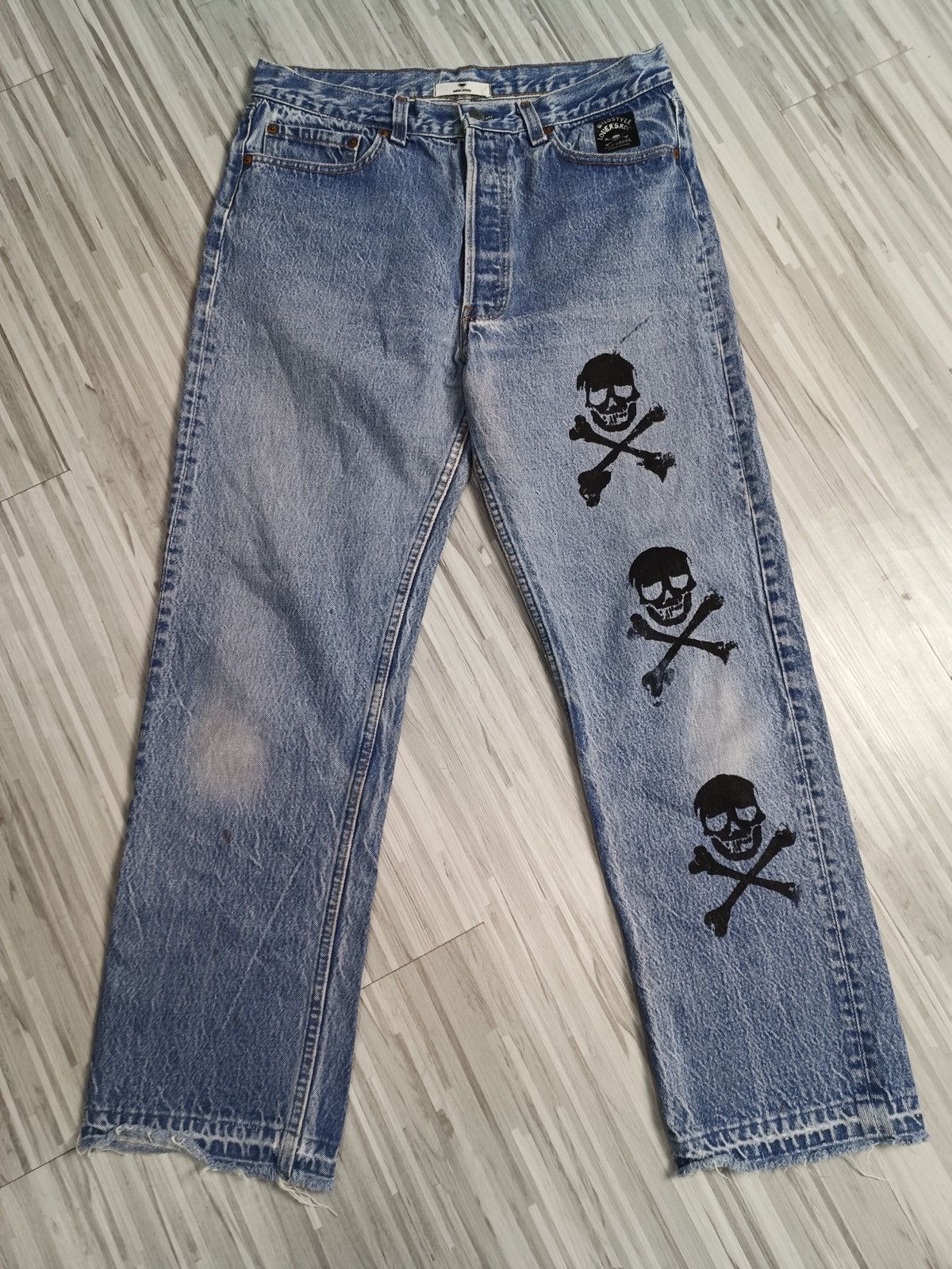 Japanese Brand × Jean × Vintage SUPERLOVERS jeans skull print Size US 32 / EU 48 - 1 Thumbnail