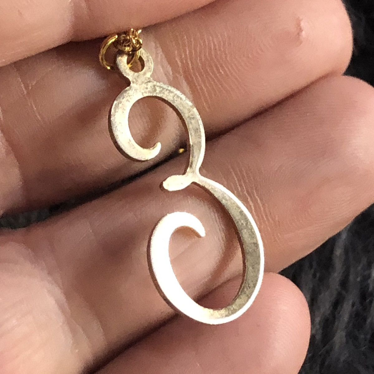 Handmade Handcrafted vintage gold fancy monogram initial necklace Size ONE SIZE - 6 Thumbnail