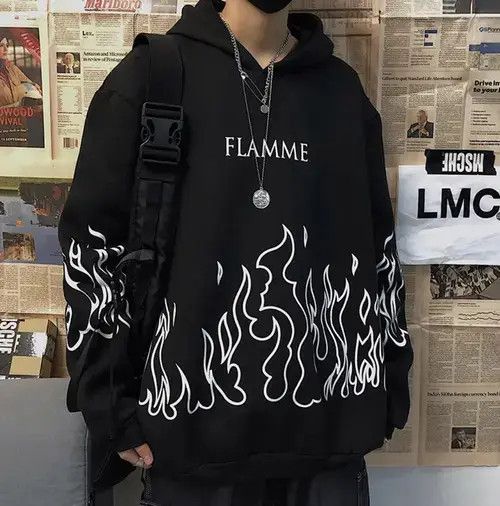 Anime × Japanese Brand Hoodie black flame hoodie Size US M / EU 48-50 / 2 - 3 Thumbnail