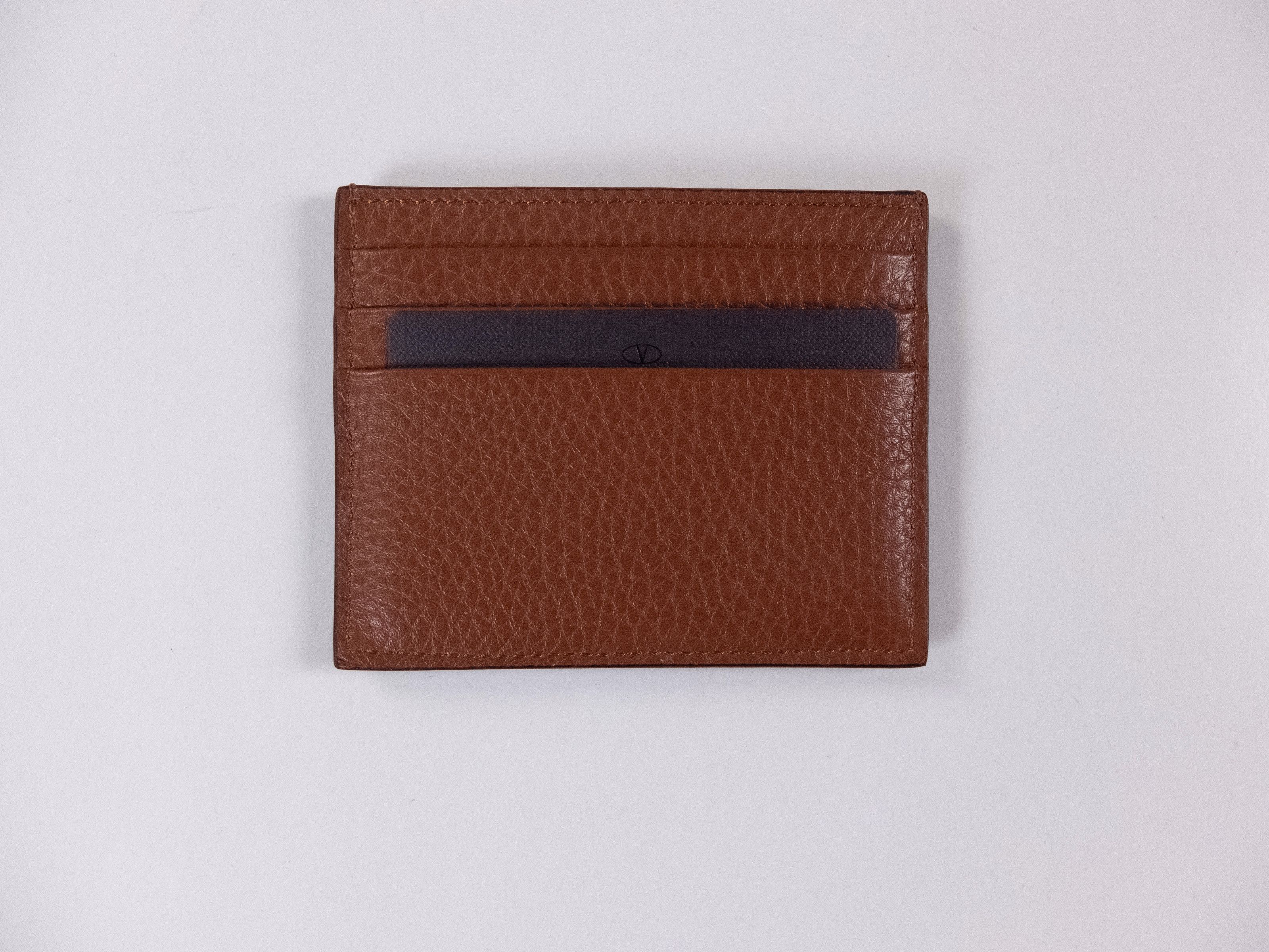 Valentino VALENTINO Garavani brown logo embossed leather card holder Size ONE SIZE - 2 Thumbnail