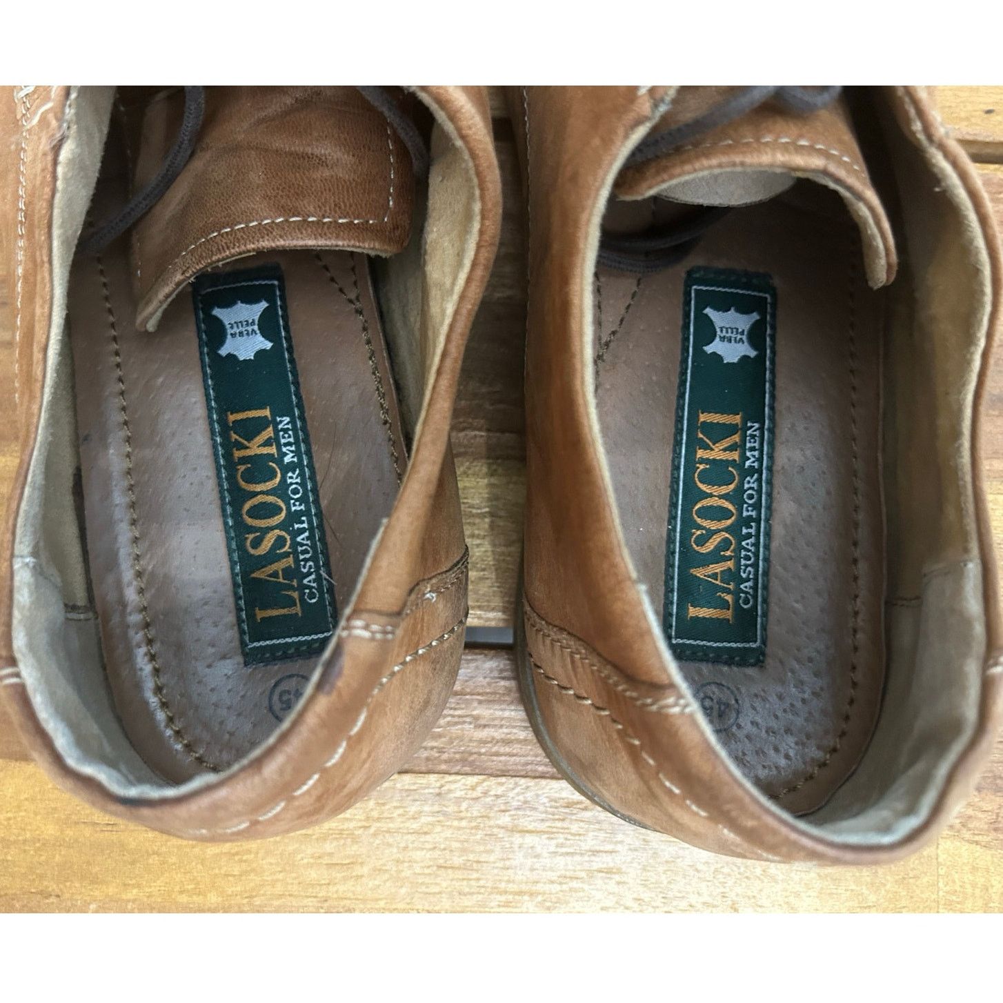 Other Lasocki Tan Leather Oxford Dress Shoes EU 45 Size US 11 / EU 44 - 4 Thumbnail