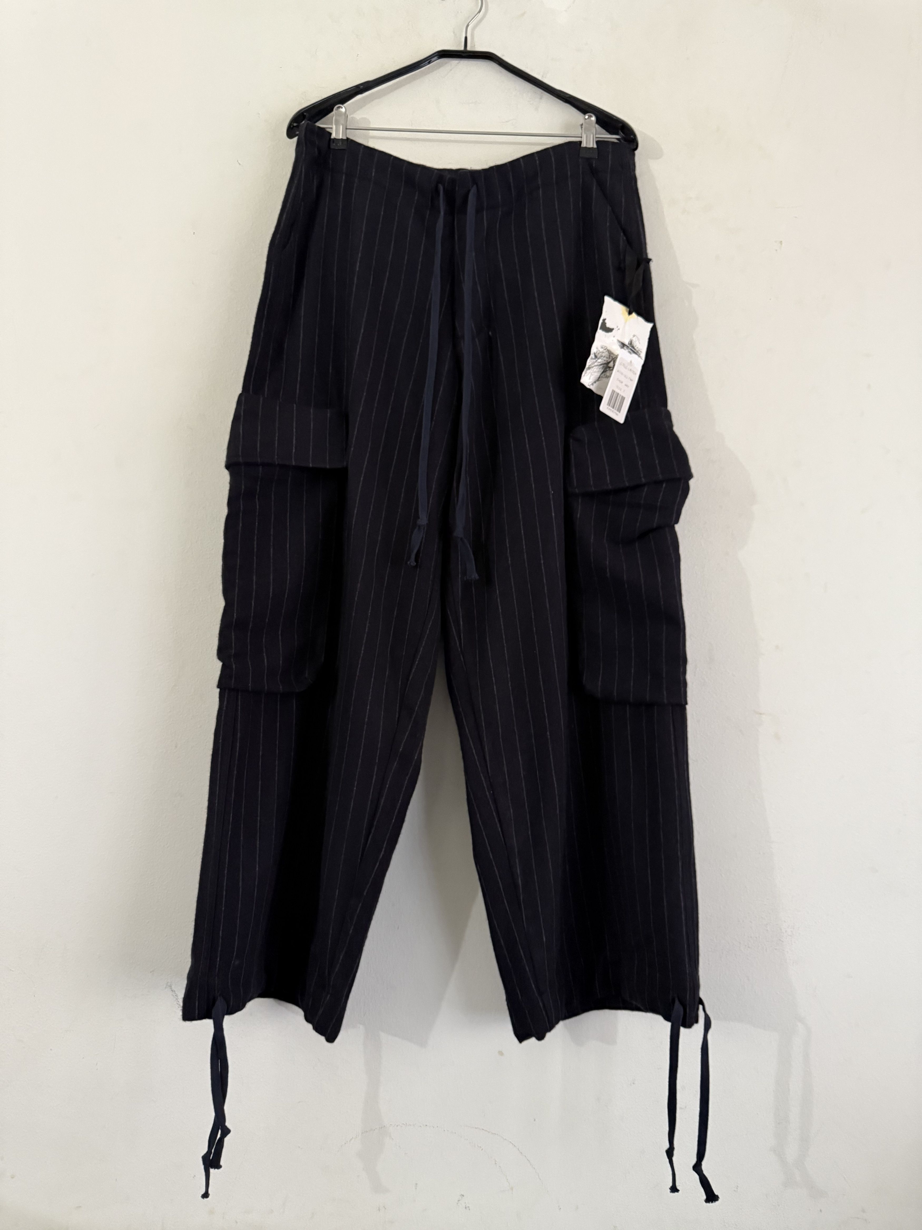 Greg Lauren Pinstriped Wide Trousers Size US 30 / EU 46 - 3 Thumbnail