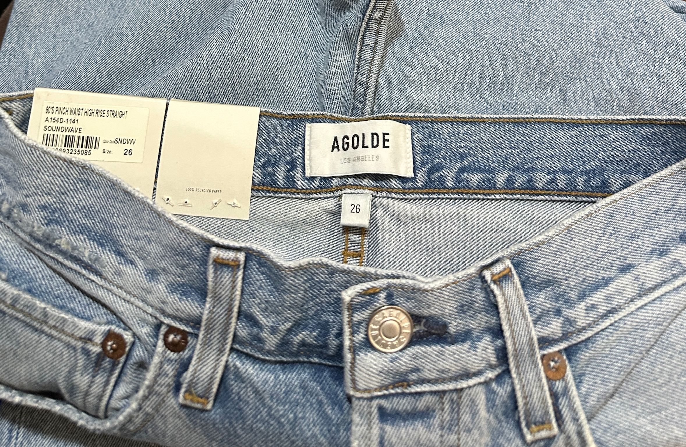 Agolde 90's Pinch Waist high-rise straight jeans Size 26" / US 2 / IT 38 - 3 Thumbnail