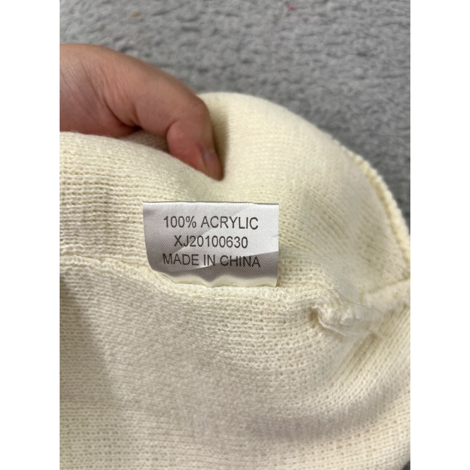 Vintage Lanza Beanie Womens One Size Ivory Knit Made USA Acrylic I Love San Francisco Toque Size ONE SIZE - 6 Thumbnail