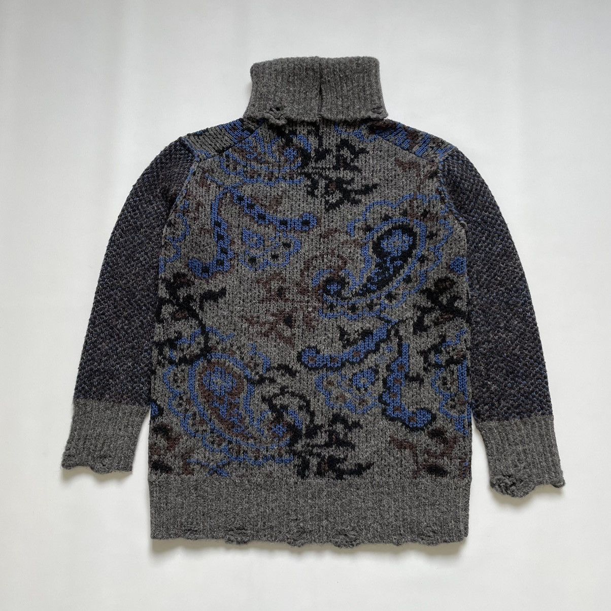 Comme des Garcons A/W 20 Paisley Distressed Wool Sweater Size US M / EU 48-50 / 2 - 12 Thumbnail