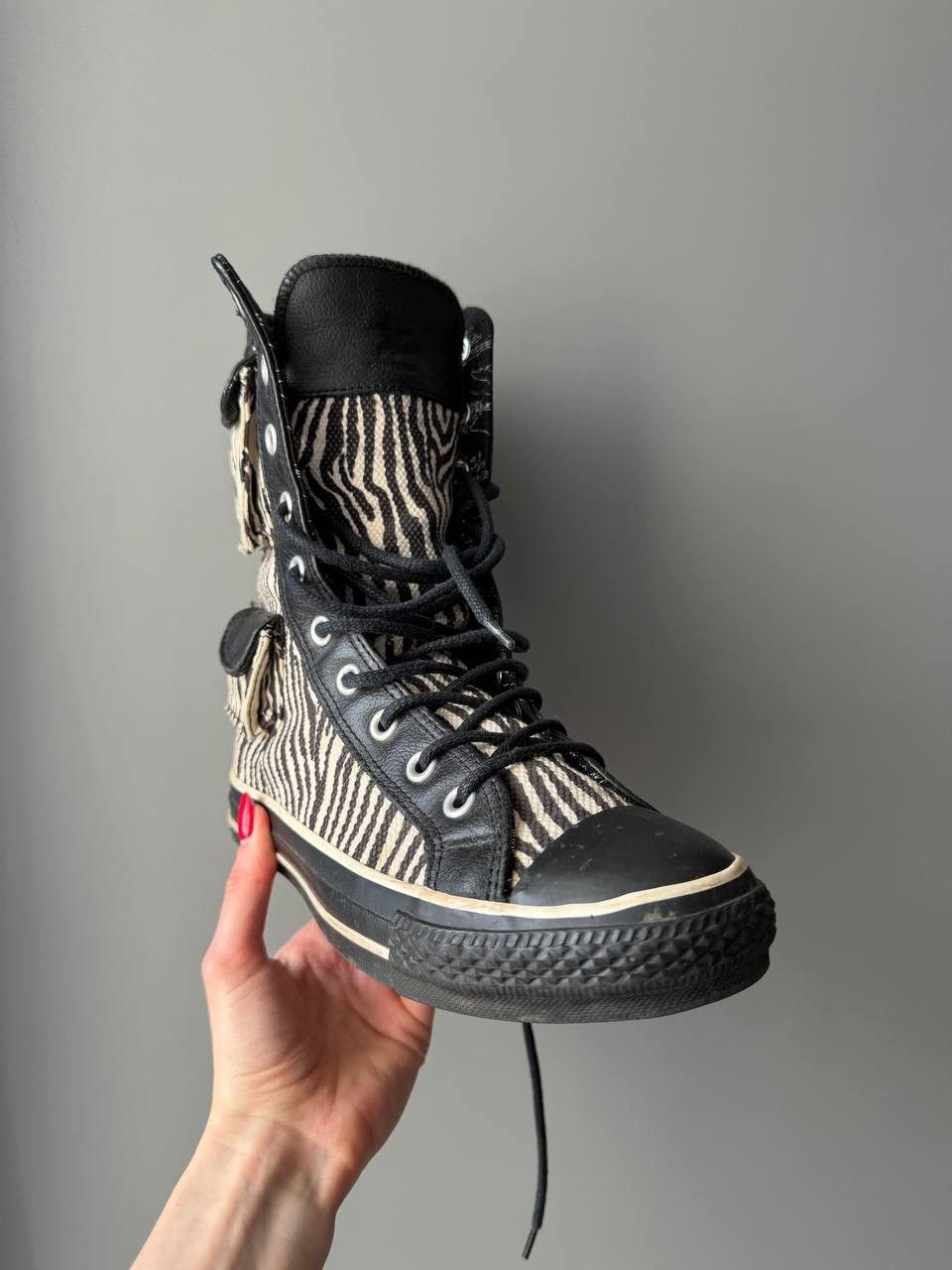 Converse Zebra Print Hi Top Converse Pocket Y2K Size US 6 / EU 39 - 4 Thumbnail