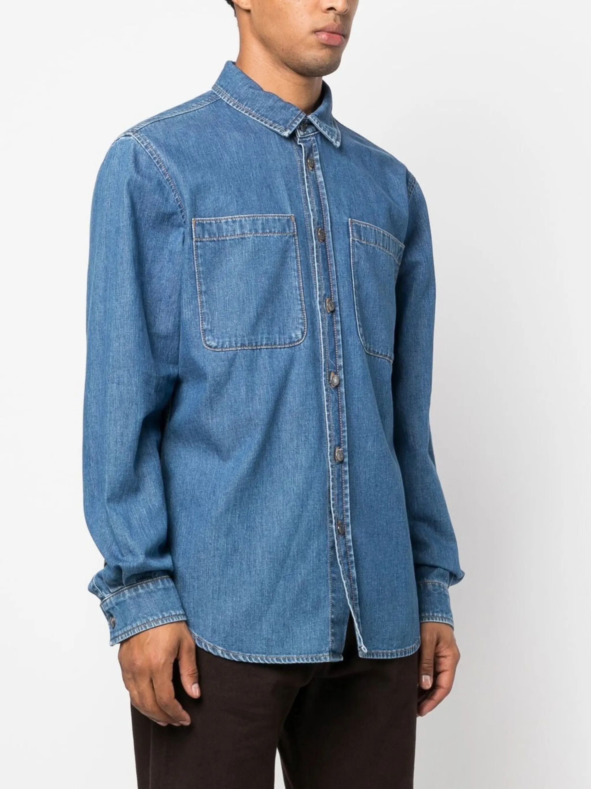 Moschino o1y0225 Denim Shirt in Blue Size US M / EU 48-50 / 2 - 4 Thumbnail