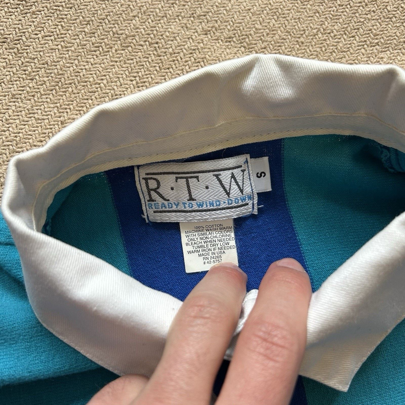 Vintage 90s Ready To Wind Down Rugby Striped Polo Button Up Shirt Size US S / EU 44-46 / 1 - 3 Thumbnail