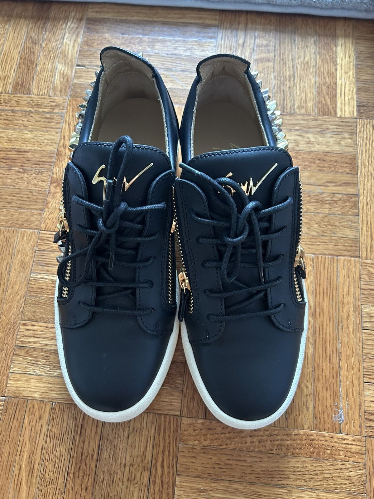 Giuseppe Zanotti Giuseppe Zanotti Men’s Black Leather Gold Zip Studded Size US 9.5 / EU 42-43 - 5 Thumbnail