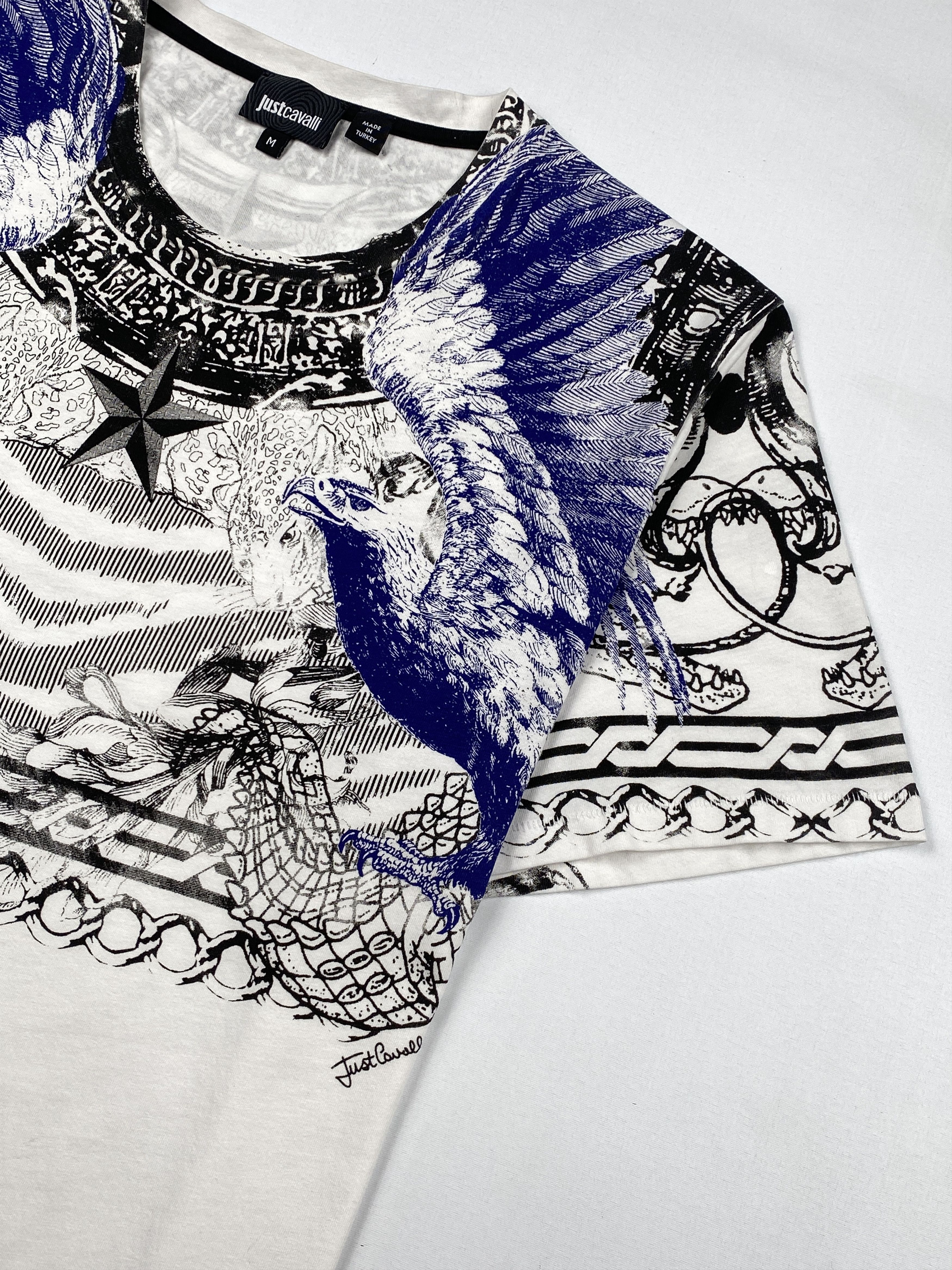 Just Cavalli Baroque Style Eagle Print T-Shirt Size US M / EU 48-50 / 2 - 6 Thumbnail