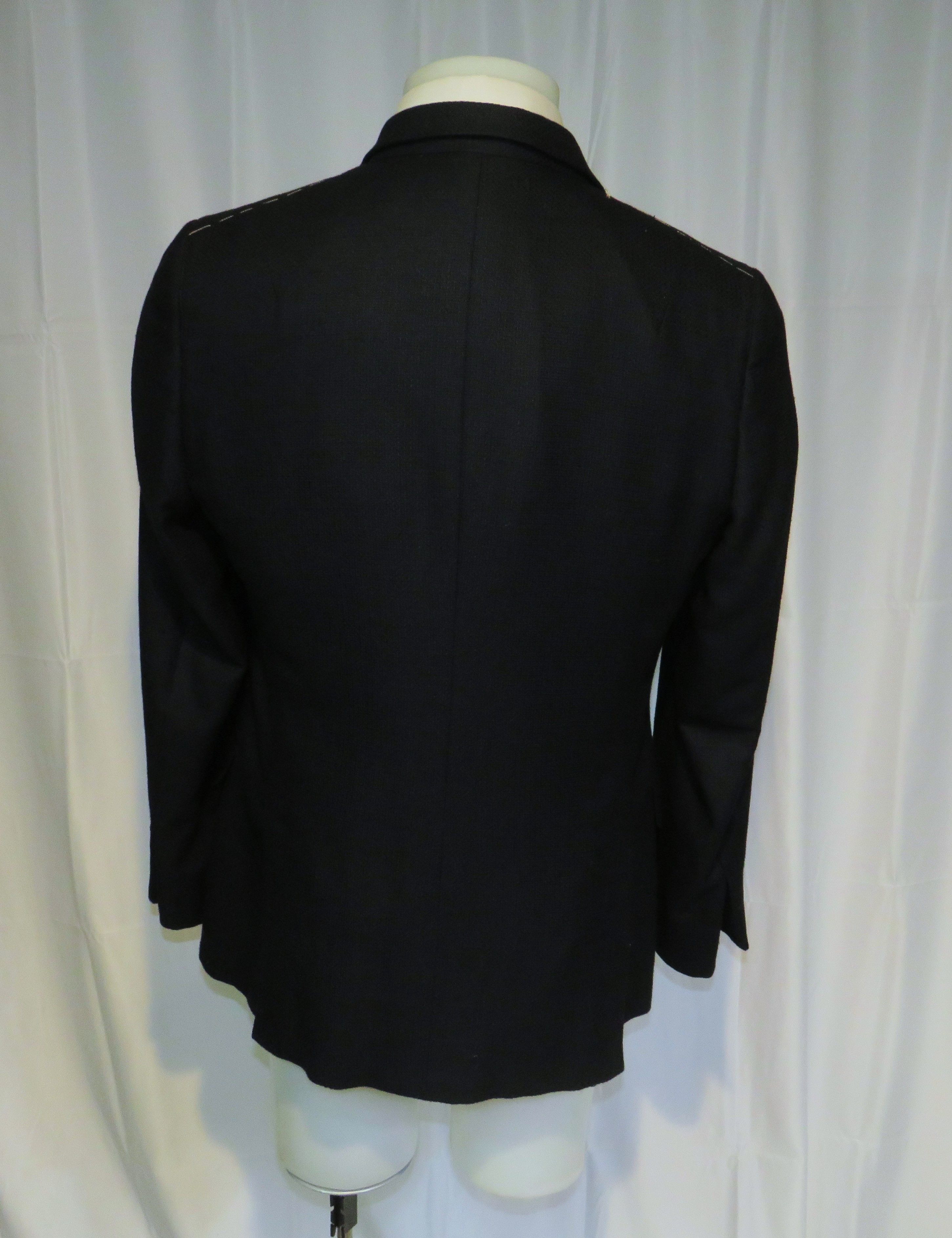 Ermenegildo Zegna Couture Black Hopsack Silk Blend Two Button Blazer 42R NWT Size 42R - 10 Thumbnail
