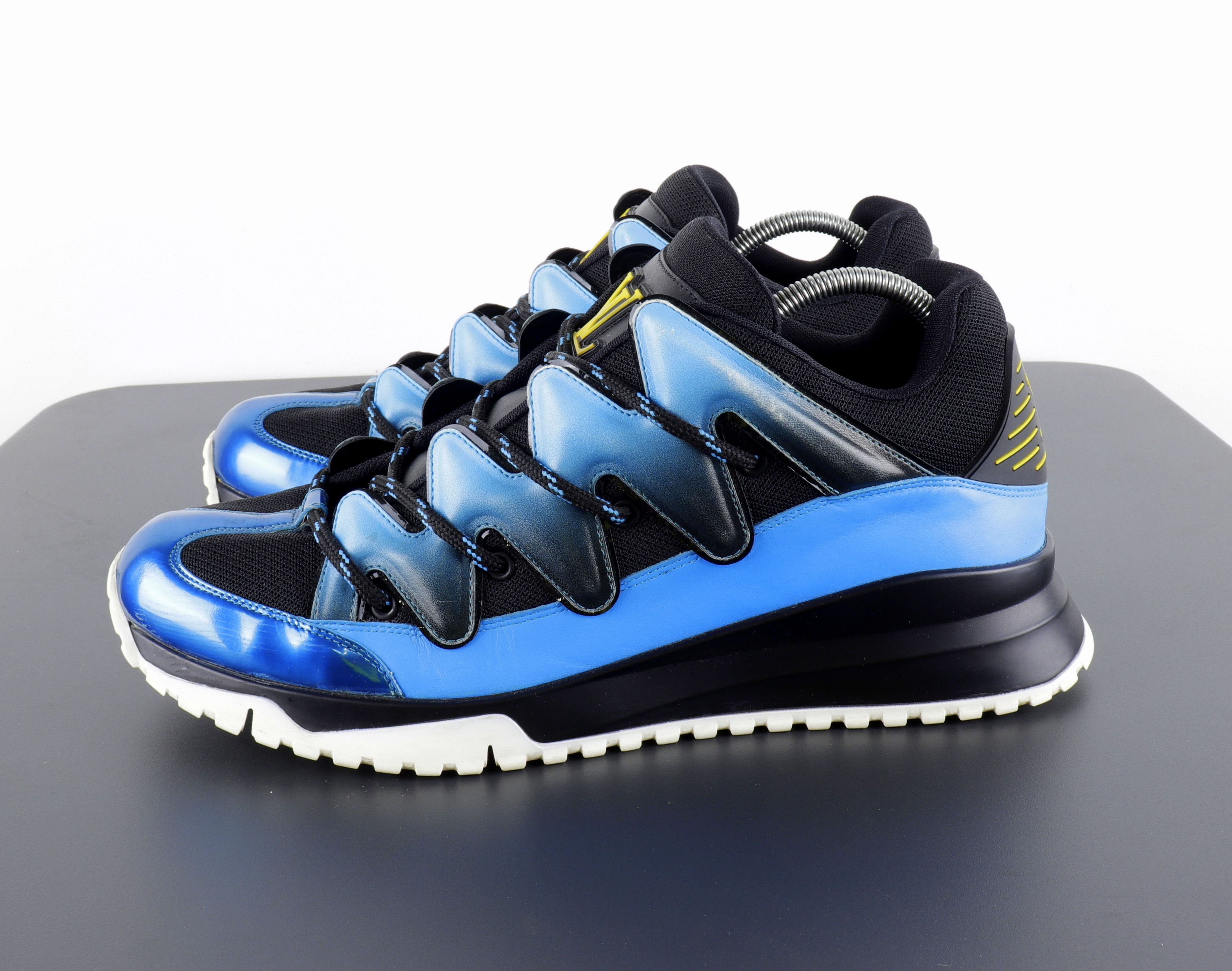 Louis Vuitton Louis Vuitton Calfskin Zig Zag Black Blue Sneakers Size US 11 / EU 44 - 9 Thumbnail