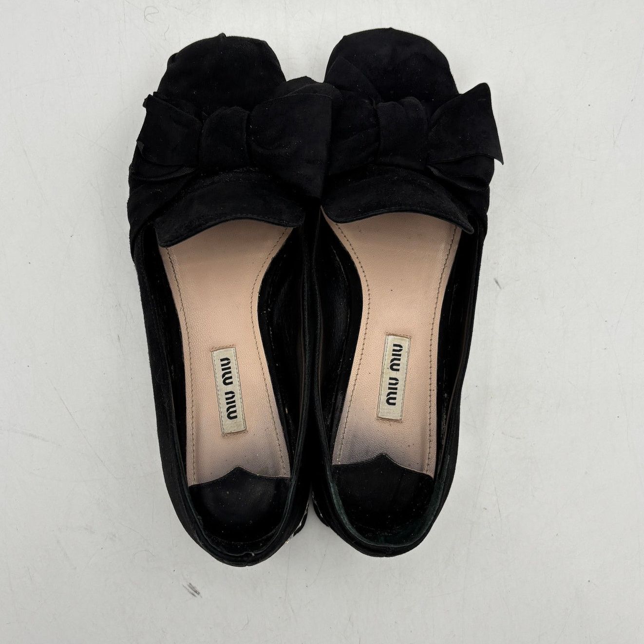 Miu Miu Miu Miu Suede Bow Jeweled Embellished Loafers Women's 37.5 Size US 7.5 / IT 37.5 - 6 Thumbnail