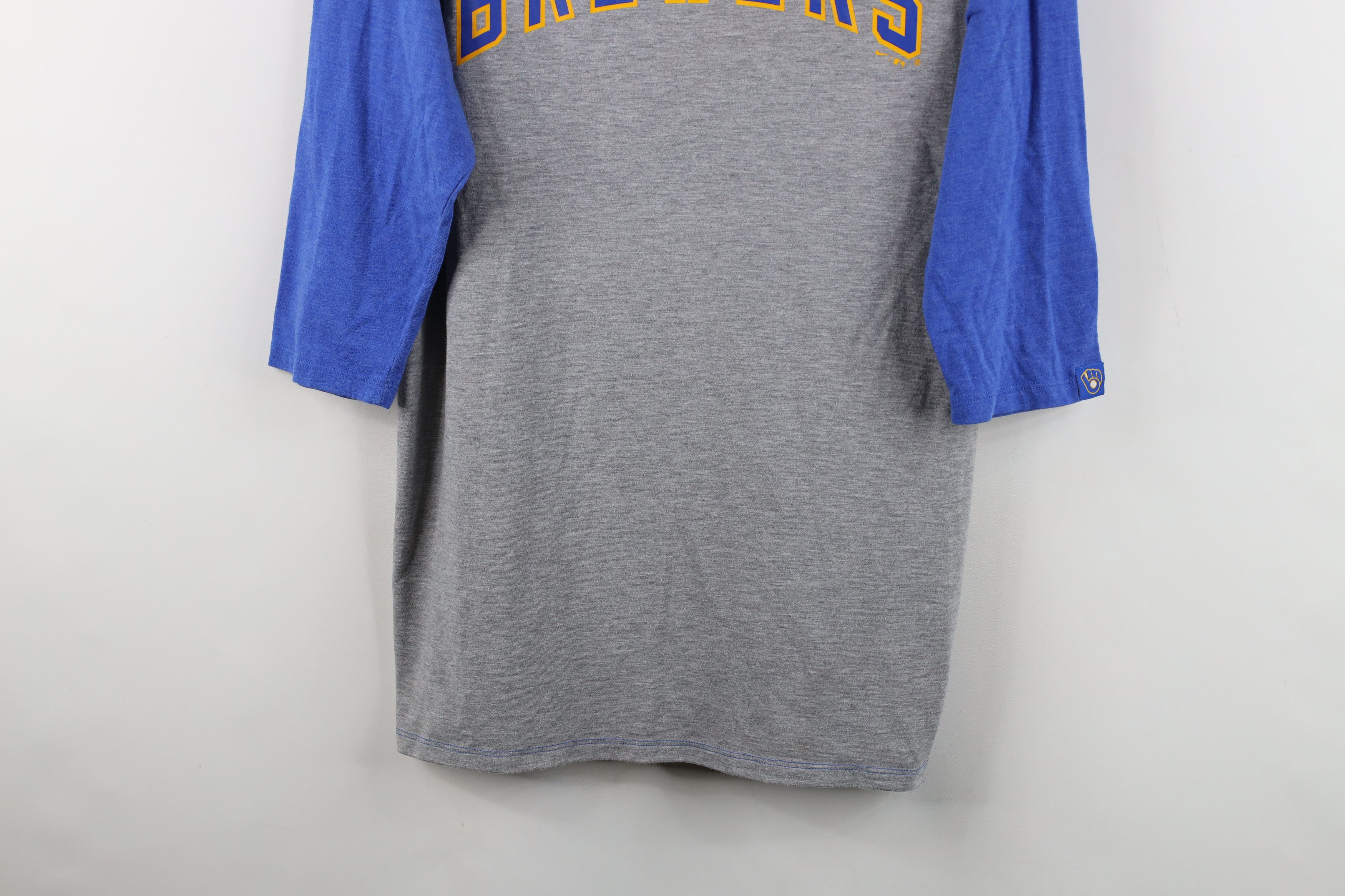 Nike Nike Milwaukee Brewers Baseball 3/4 Sleeve Raglan T-Shirt Size US L / EU 52-54 / 3 - 3 Thumbnail