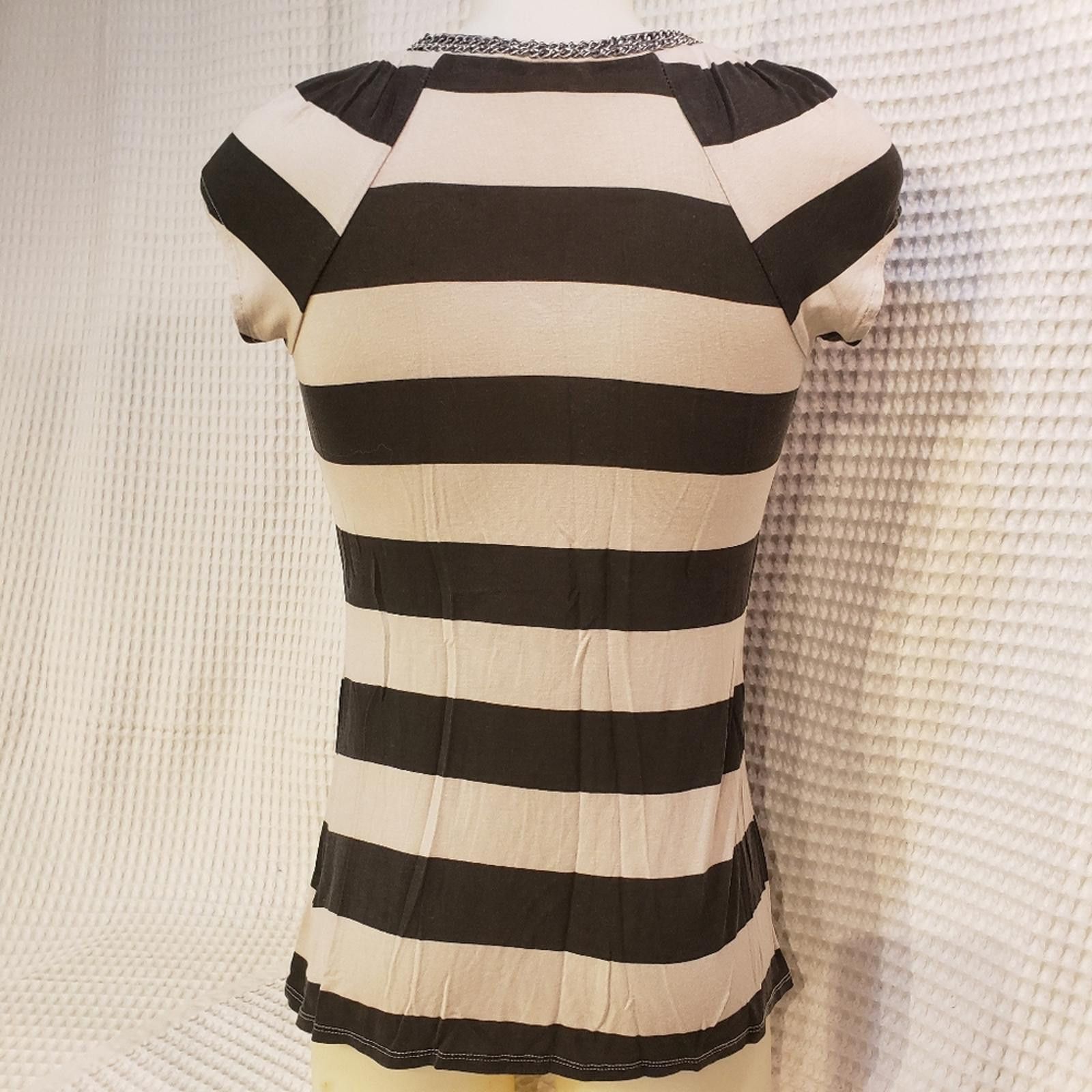 Pink Floyd Fylo Brown & tan stripped top with chains M Size M / US 6-8 / IT 42-44 - 4 Thumbnail