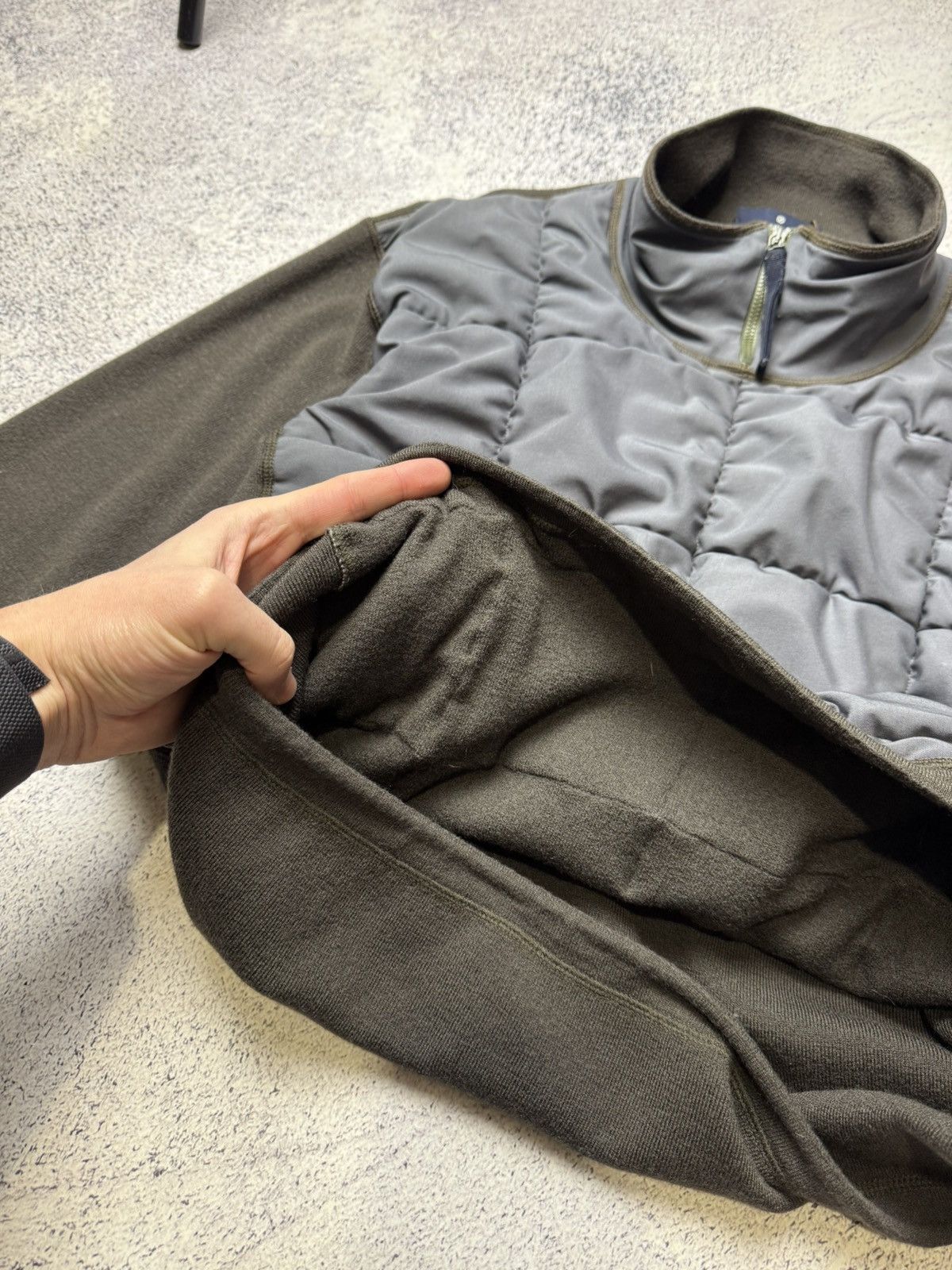 Ermenegildo Zegna Mens Ermenegildo Zegna Hybrid 1/4 zip fleece Size US L / EU 52-54 / 3 - 18 Thumbnail