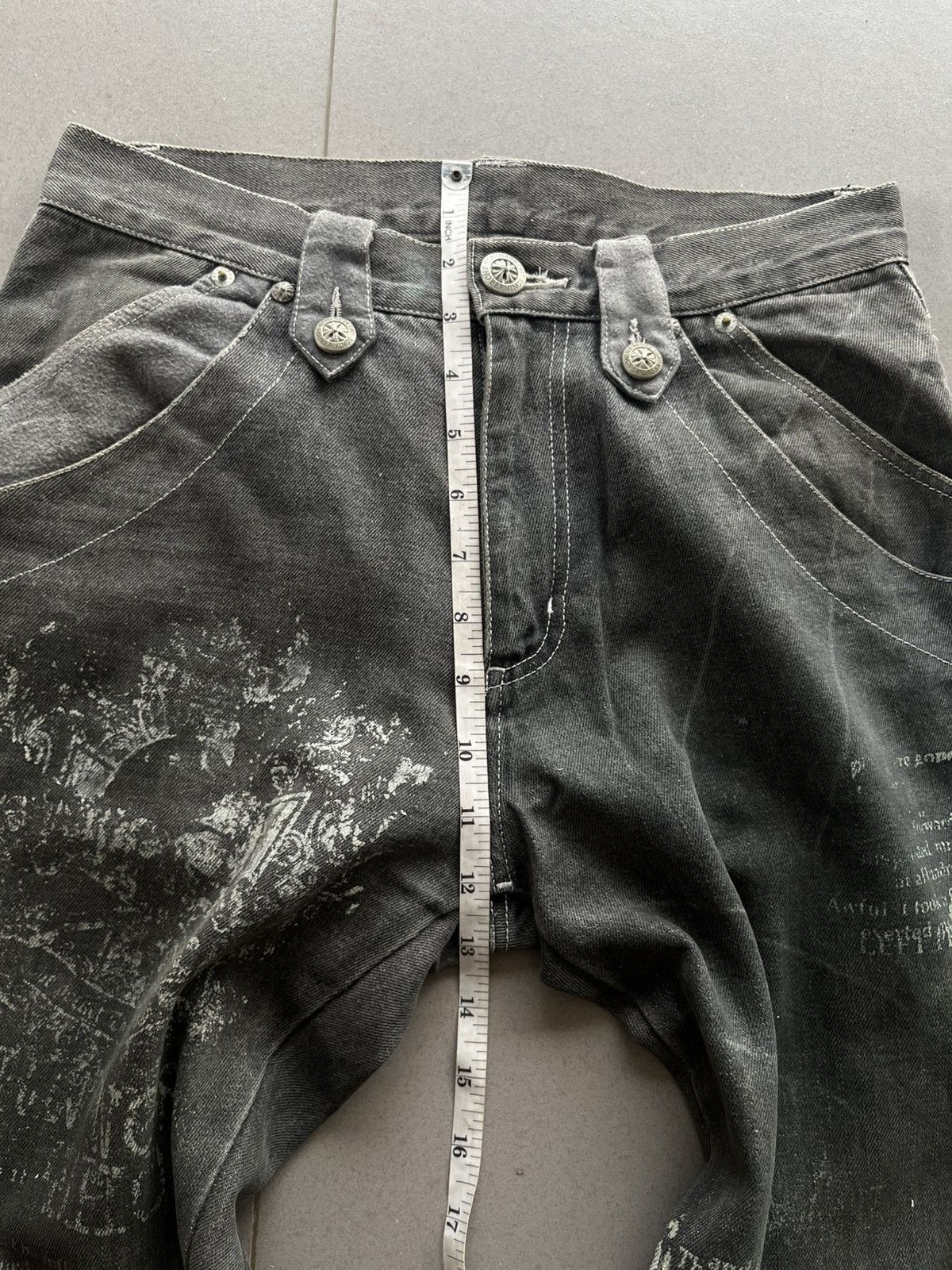 5351 POUR LES HOMMES JAPANESE BERNINGS SHO FLARE PANTS POEM GOTHIC DENIM VKEI Size US 30 / EU 46 - 15 Thumbnail