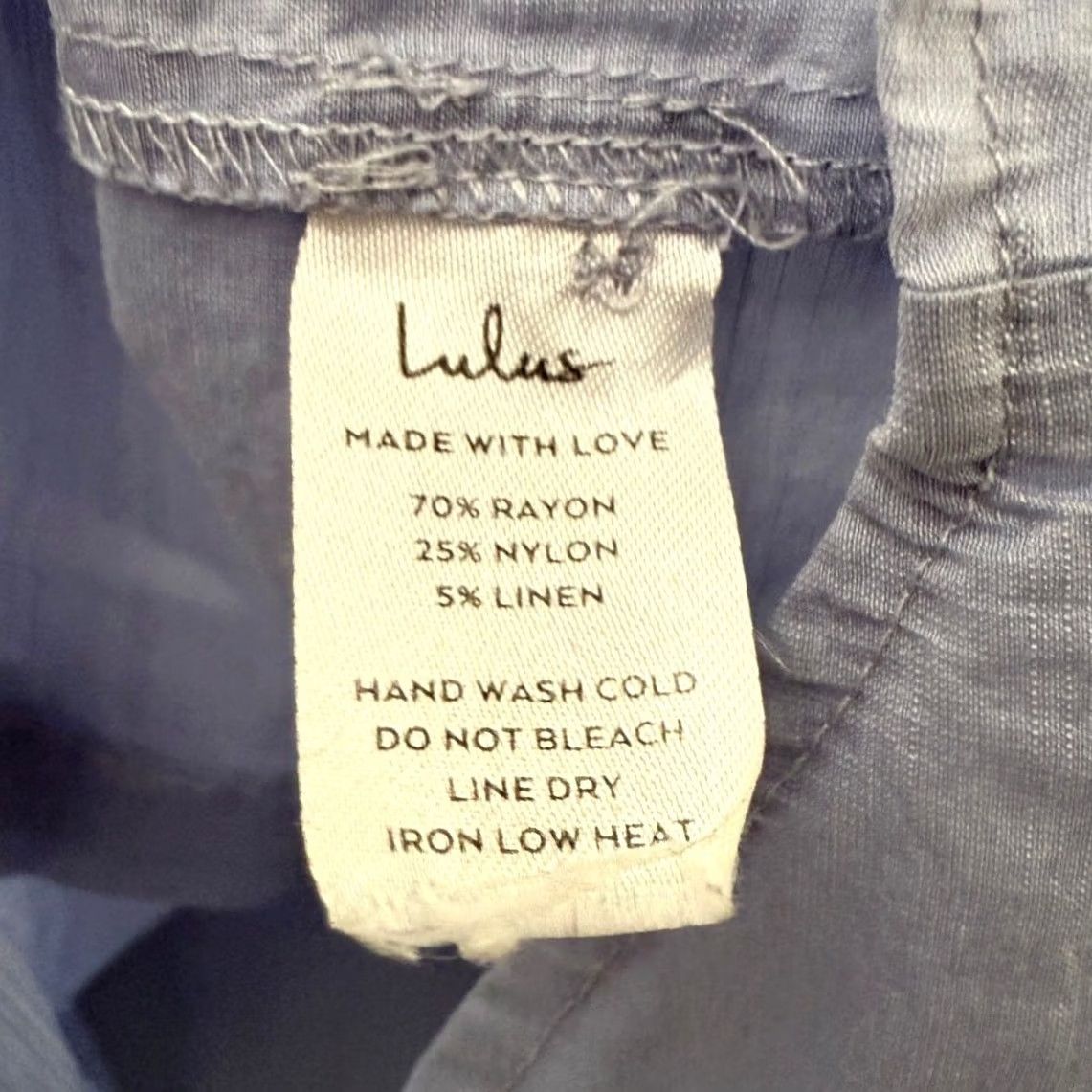 Lulus Lulus Blue Linen Blend Button-Up Shirt XL Womens Regular Button-Down Minimalist Classic Lightweight Preppy Size XL / US 12-14 / IT 48-50 - 4 Thumbnail