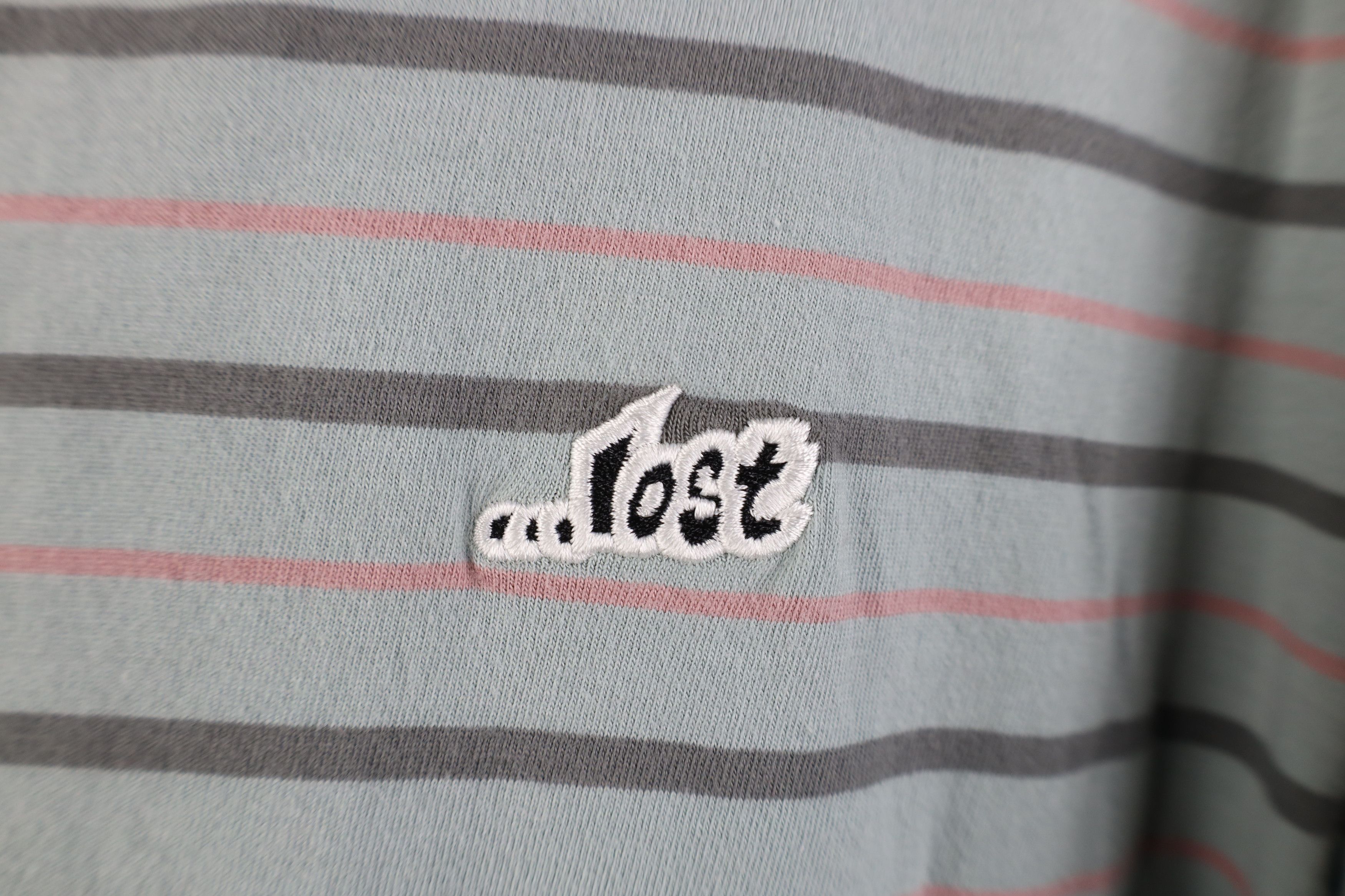Vintage Vintage 90s Y2K Lost Skateboarding Spell Out Striped T-Shirt Size US M / EU 48-50 / 2 - 4 Thumbnail