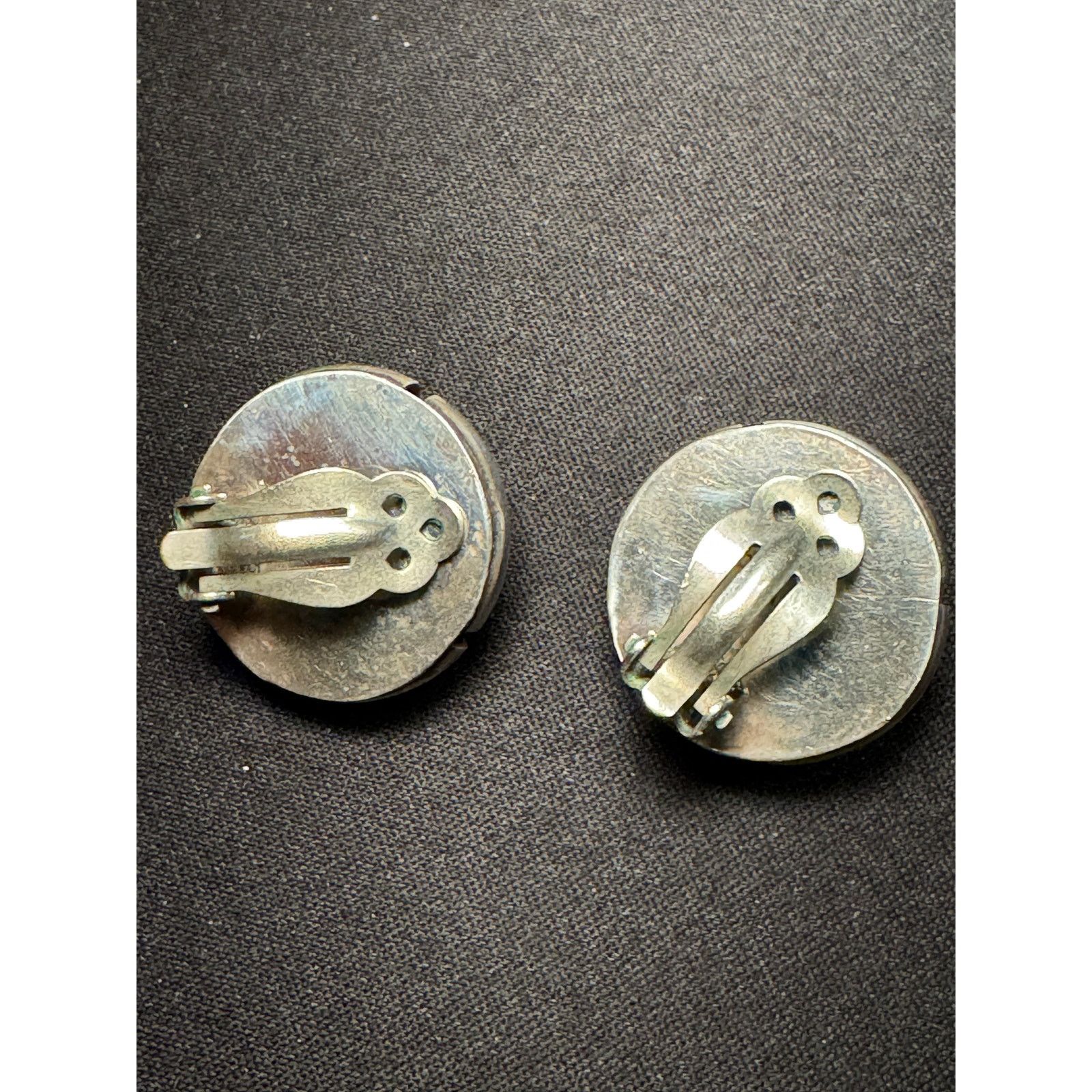 Other 925 Sterling Silver Vintage Mexico Button Clip On Earrings Size ONE SIZE - 4 Thumbnail