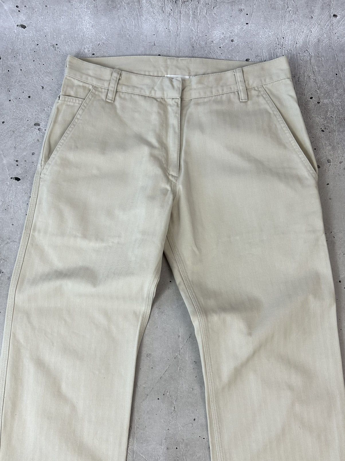 Isabel Marant Etoile Isabel Marant Etoile Stripped Beige Carpenter Cotton Jeans Size 25" / US 0 / IT 36 - 2 Thumbnail
