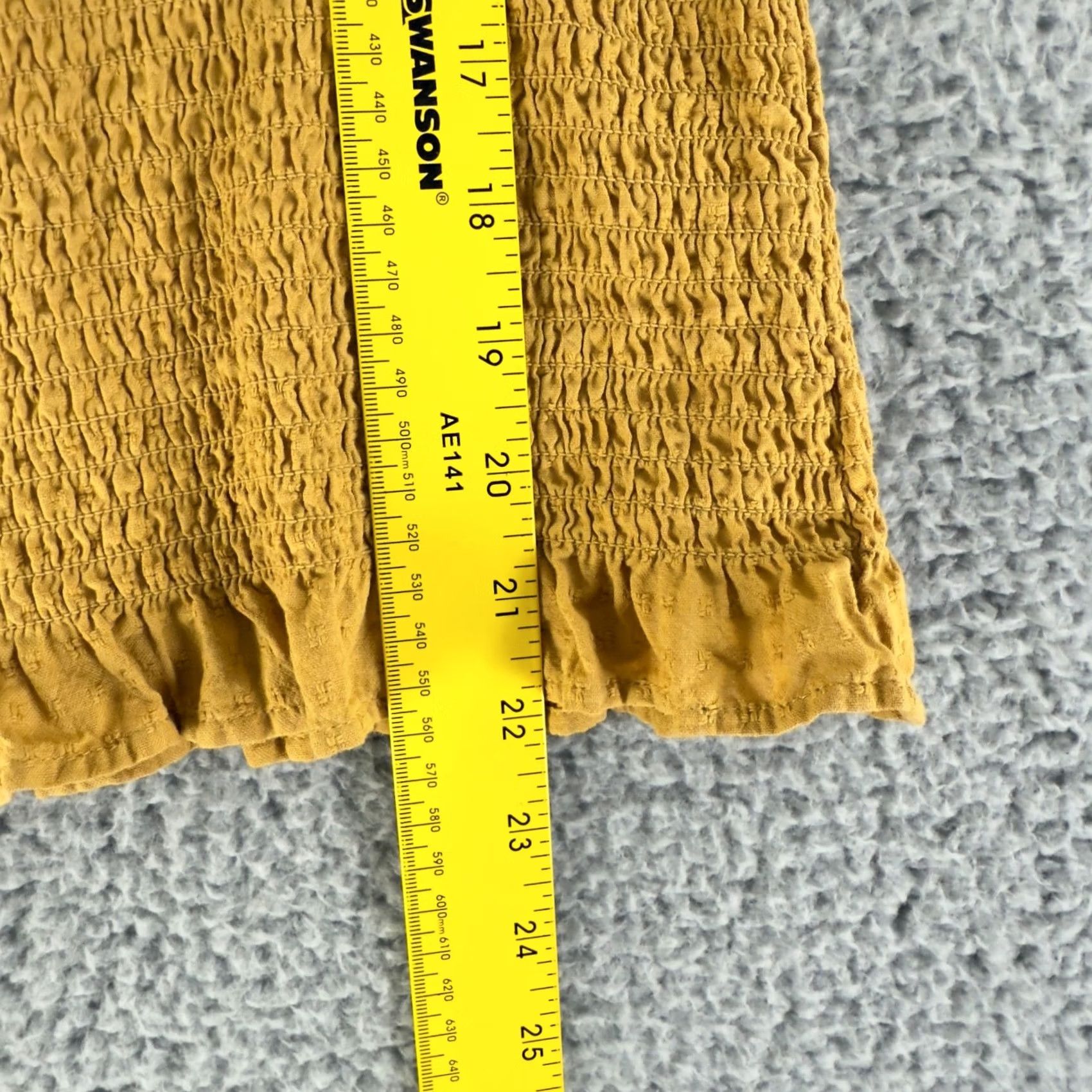 Madewell Madewell Lucie Puff Sleeve Smocked Bodice Top Womens XL Yellow Pullover Size XL / US 12-14 / IT 48-50 - 6 Thumbnail