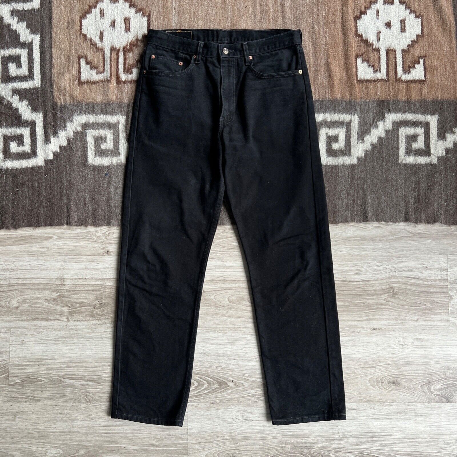 Jean Levi's 615 Orange Tab Vintage Black Denim Jeans 8752AC Size US 33 - 4 Thumbnail