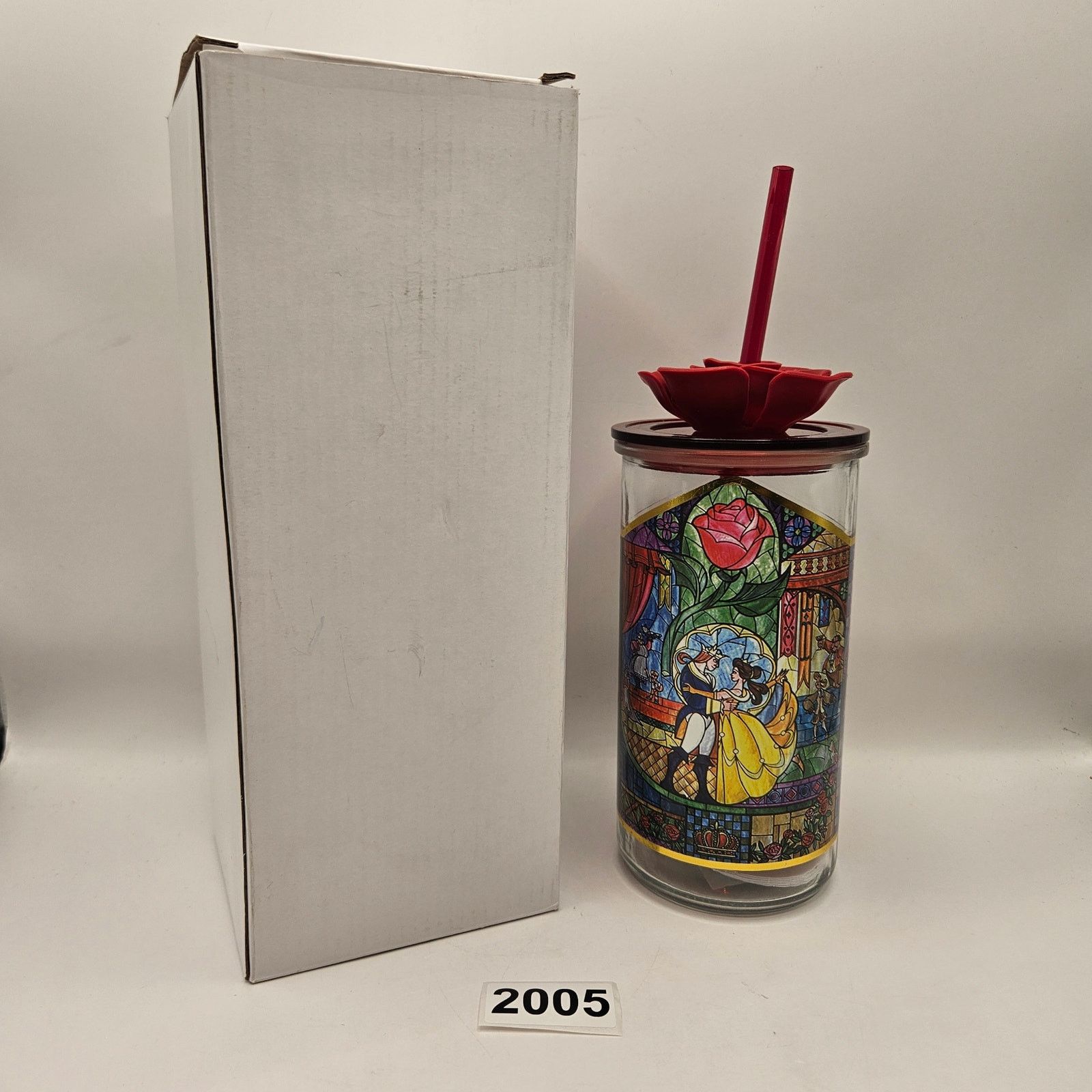 Disney DISNEY BEAUTY AND THE BEAST GLASS TUMBLER W/ ROSE STRAW Size ONE SIZE - 2 Thumbnail