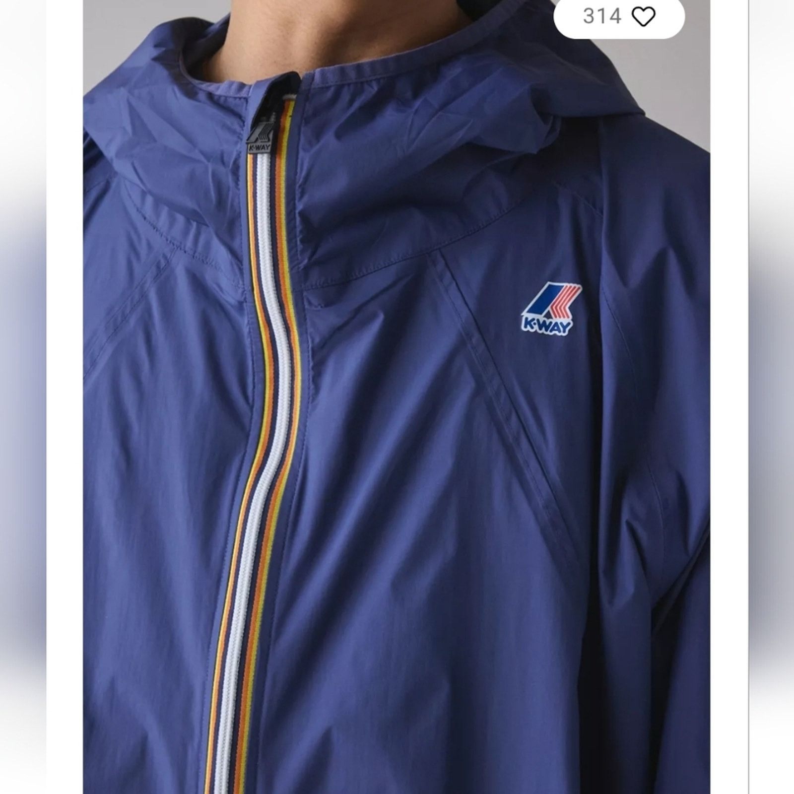K-Way K-Way Le Vrai 4.0 Rennes Rain Jacket,Small ,Blue Indigo Size US S / EU 44-46 / 1 - 3 Thumbnail