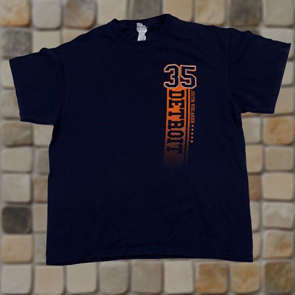 Vintage Vintage Detroit Tigers Baseball Justin Verlander Photo Shirt Large Blue Cotton Graphic Size US L / EU 52-54 / 3 - 1 Thumbnail