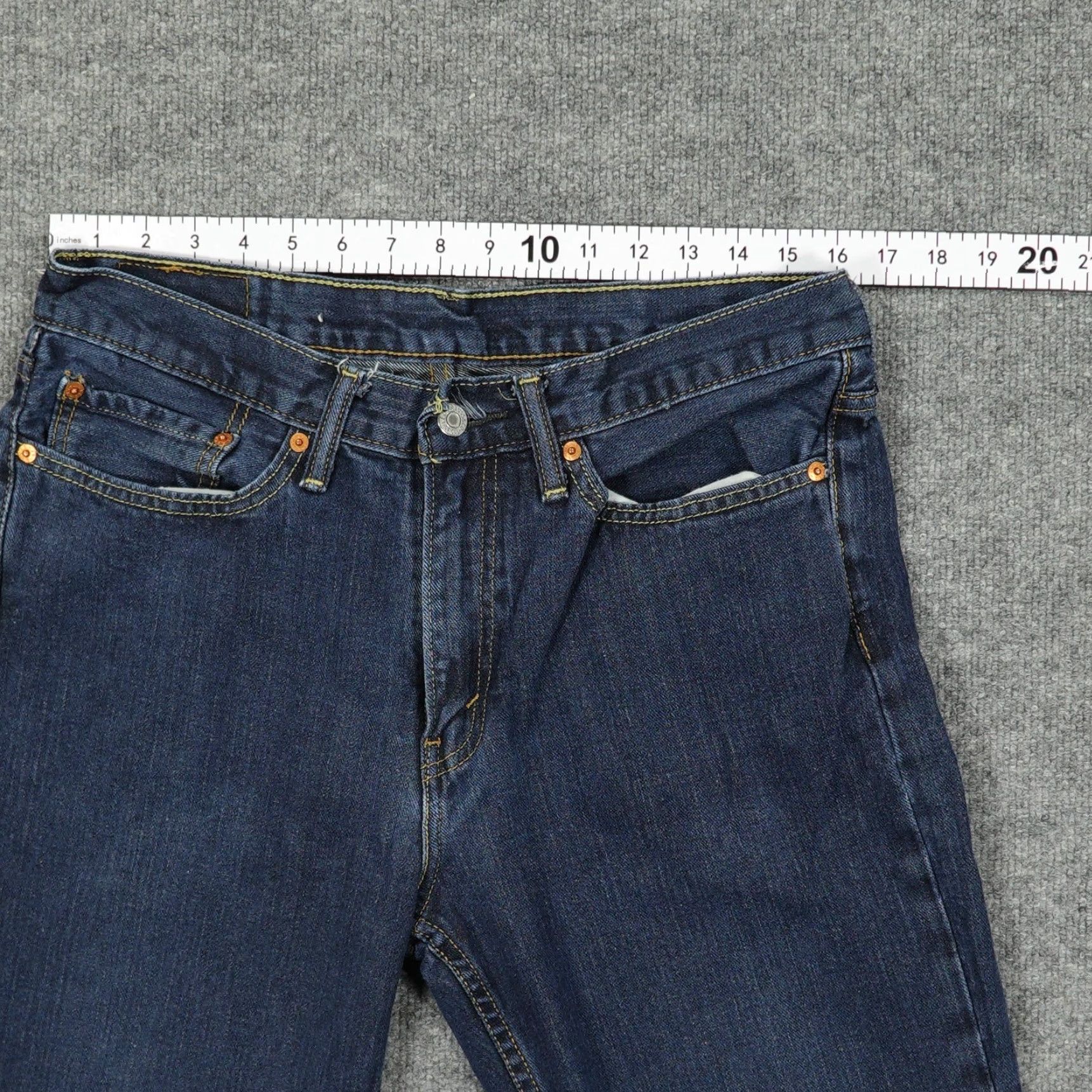 Levi's Levi's 514 Jeans Men 32x31 Blue Regular Straight Dark Wash 5-Pocket Logo Zipper Button Denim Cotton Blend Ancient Vintage Style? Size US 32 / EU 48 - 3 Thumbnail