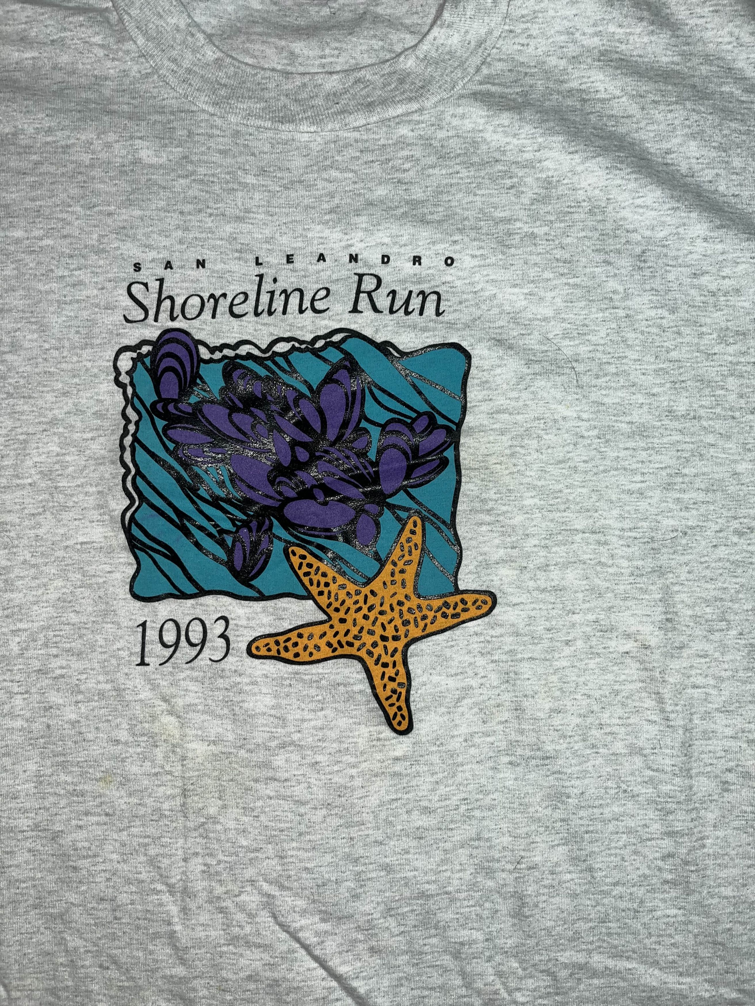 Vintage 90s Single Stitch 1993 Shoreline Run Tee Size US XL / EU 56 / 4 - 3 Thumbnail