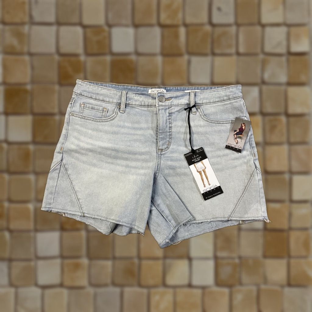 Vintage VINTAGE Sofia by Sofia Vergara Women’s Denim Cut-Off Shorts Sz 12 Mid Rise Blue Cotton Blend NWT Size 34" / US 12 / IT 48 - 1 Thumbnail